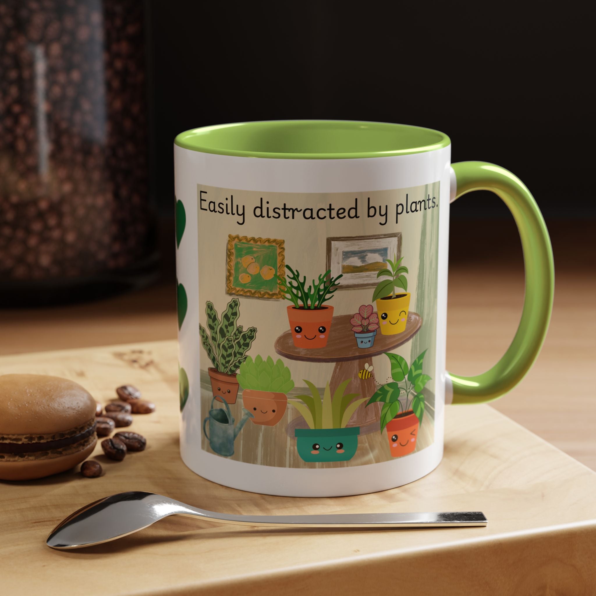 Plant Lover Coffee Mug — “Easily Distracted by Plants” Accent Mug (11 oz)