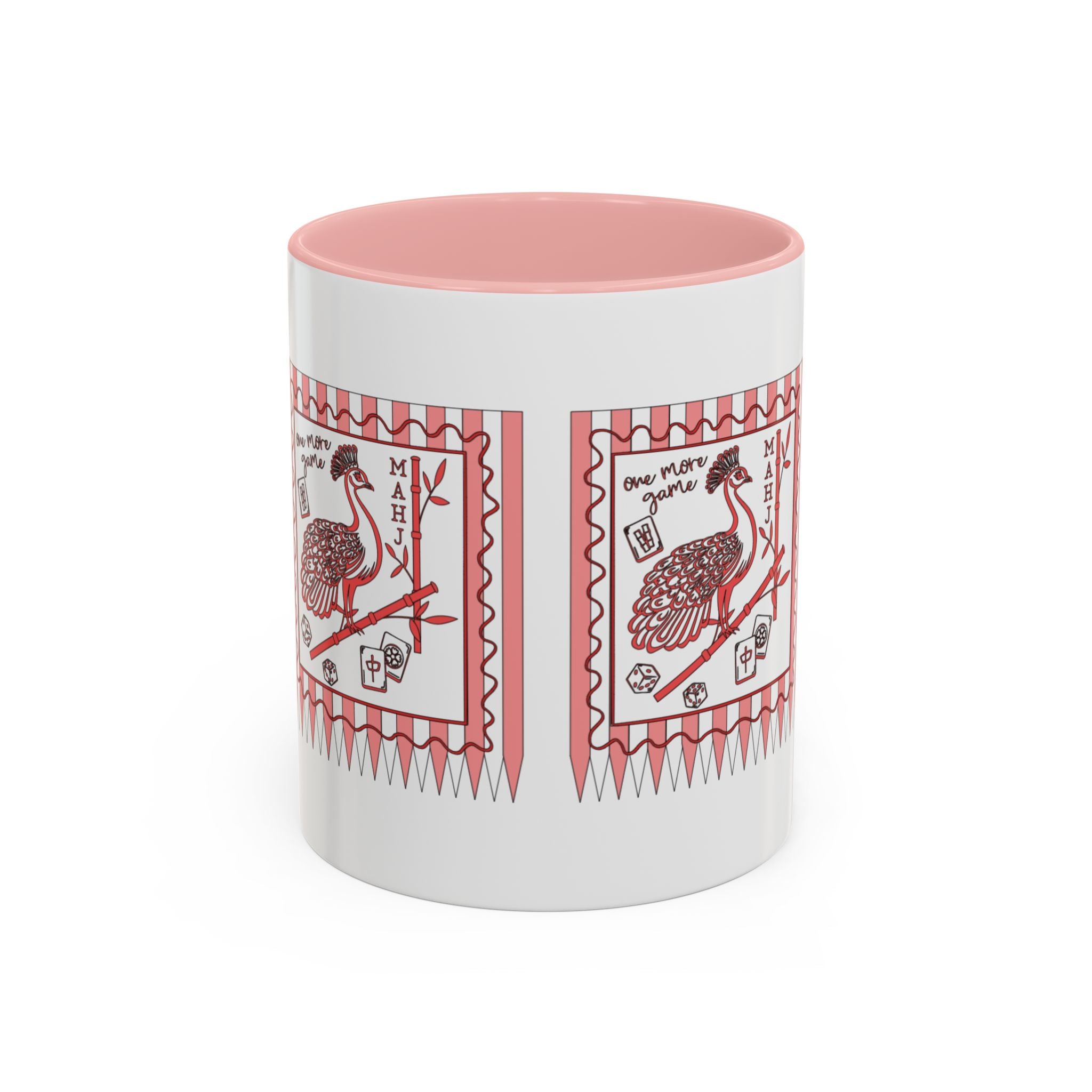 Mahjong Queen Accent Coffee Mug – Retro Tile Design, 11 oz