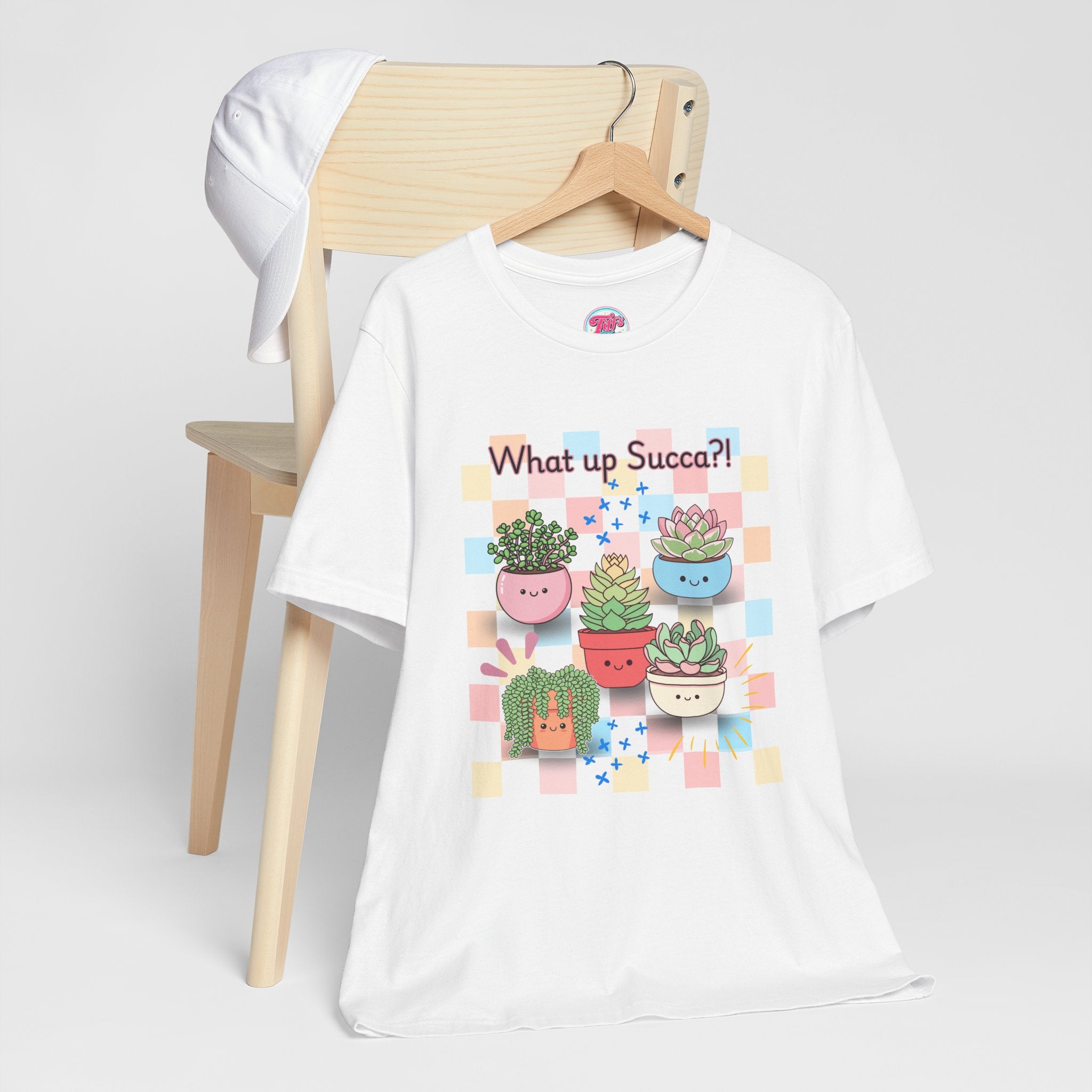 What up SUCCA?! Cute Succulent Graphic Tee — Kawaii Plant Lover Shirt