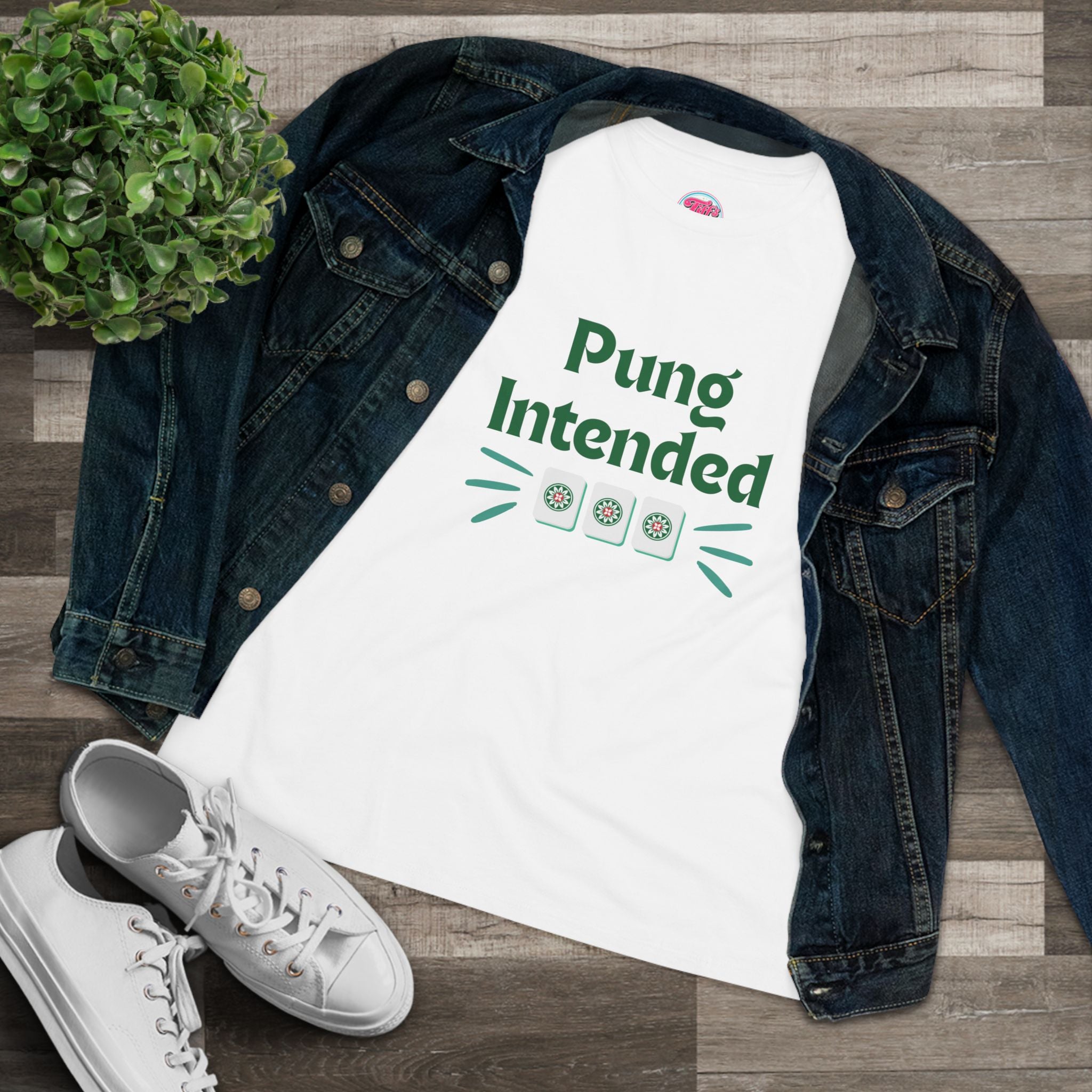 Pung Intended Women's Tee - Funny Mahjong Crew Cotton Shirt