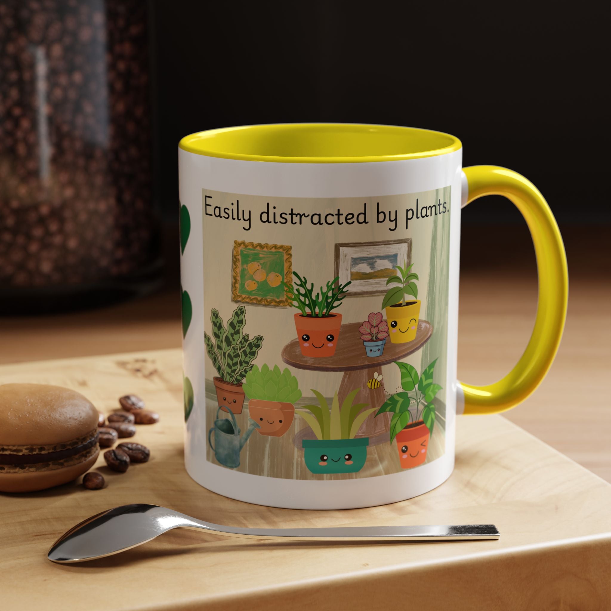 Plant Lover Coffee Mug — “Easily Distracted by Plants” Accent Mug (11 oz)