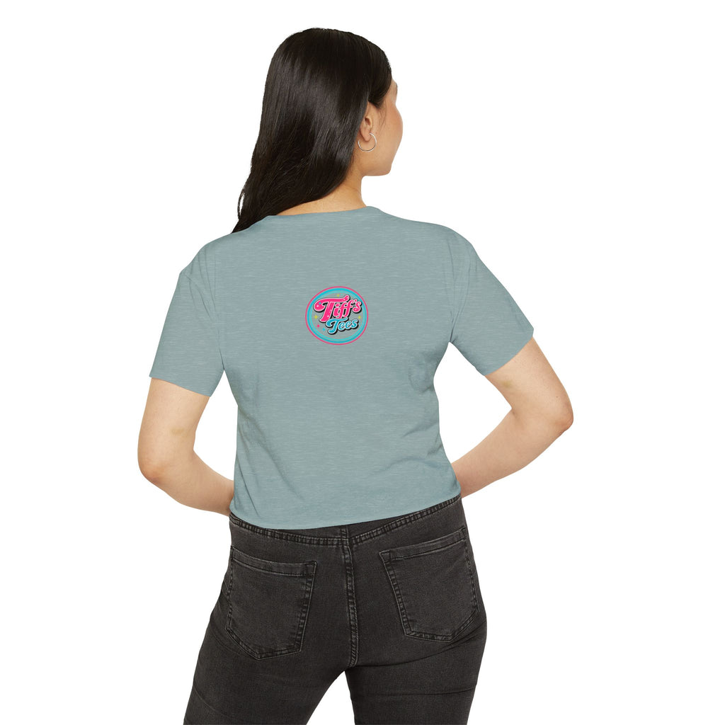 Pilates Women's Crop Top — 'Pilates' V-Sit Design with Breath • Control • Flow