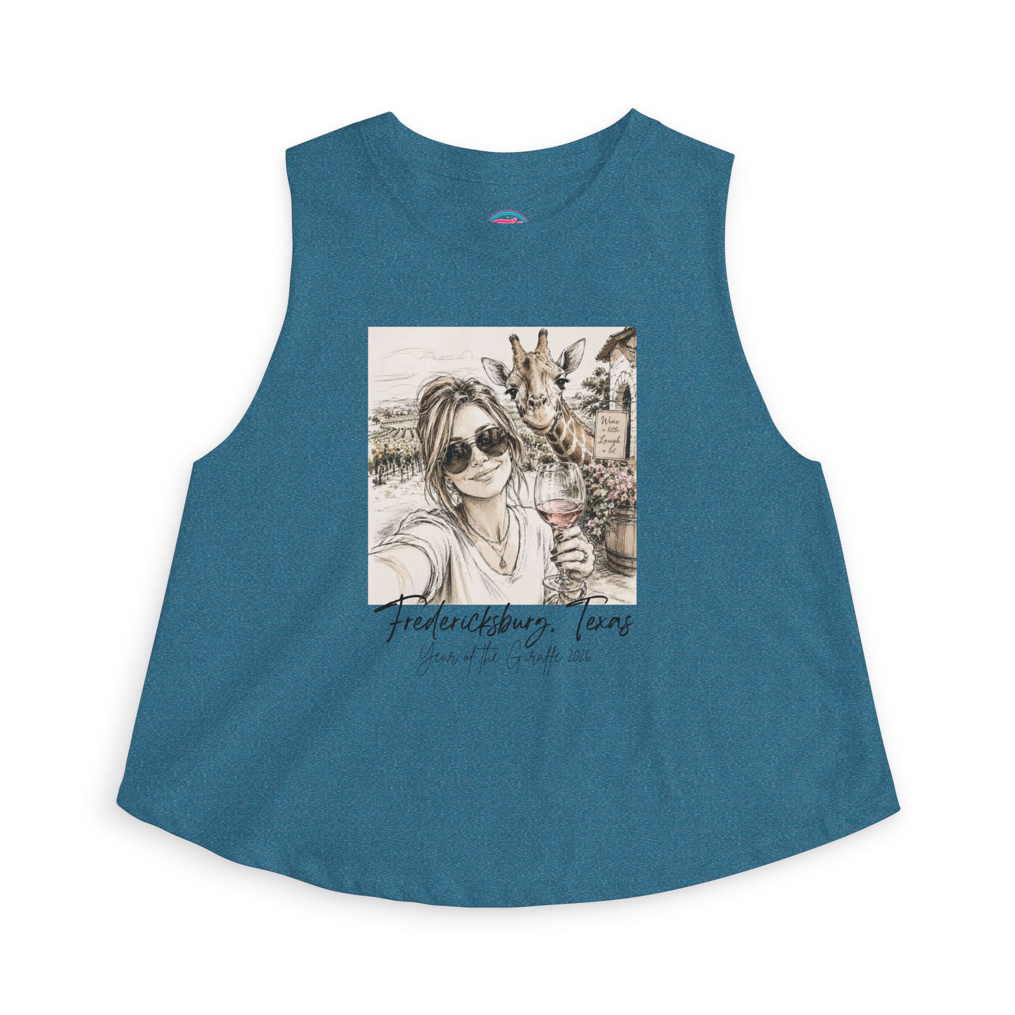 Fredericksburg, Texas Crop Top — Wine & Giraffe Travel Graphic Tank