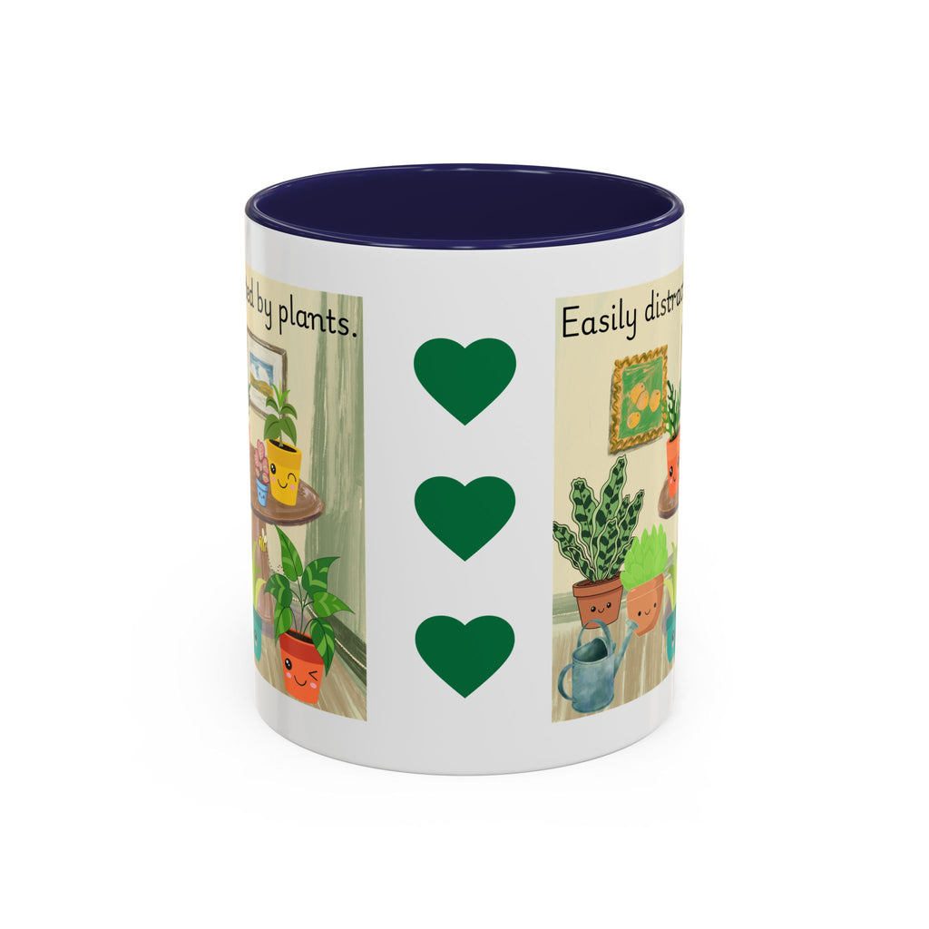 Plant Lover Coffee Mug — “Easily Distracted by Plants” Accent Mug (11 oz)