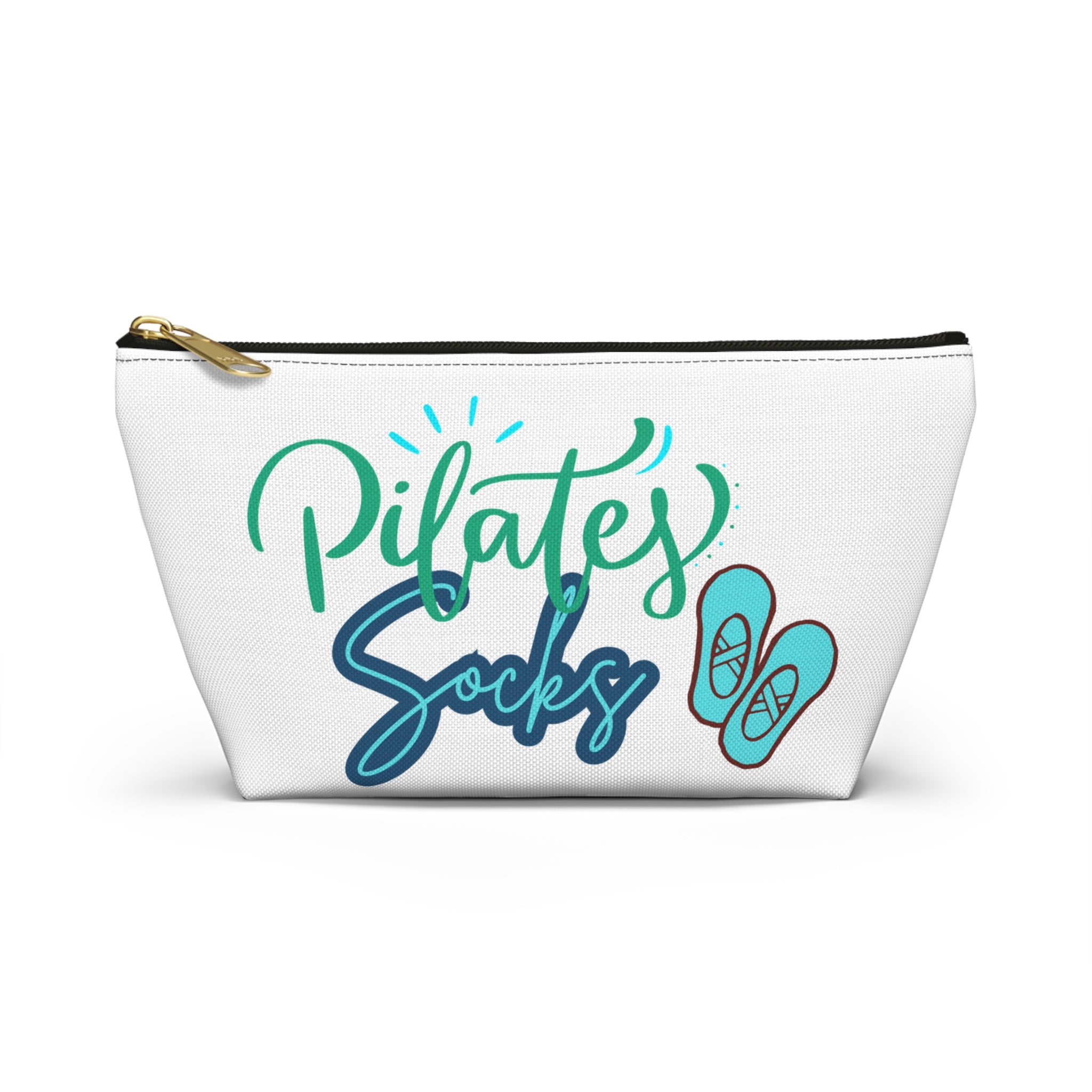 Pilates Socks Accessory Pouch — T‑Bottom Zip Bag for Workout Gear