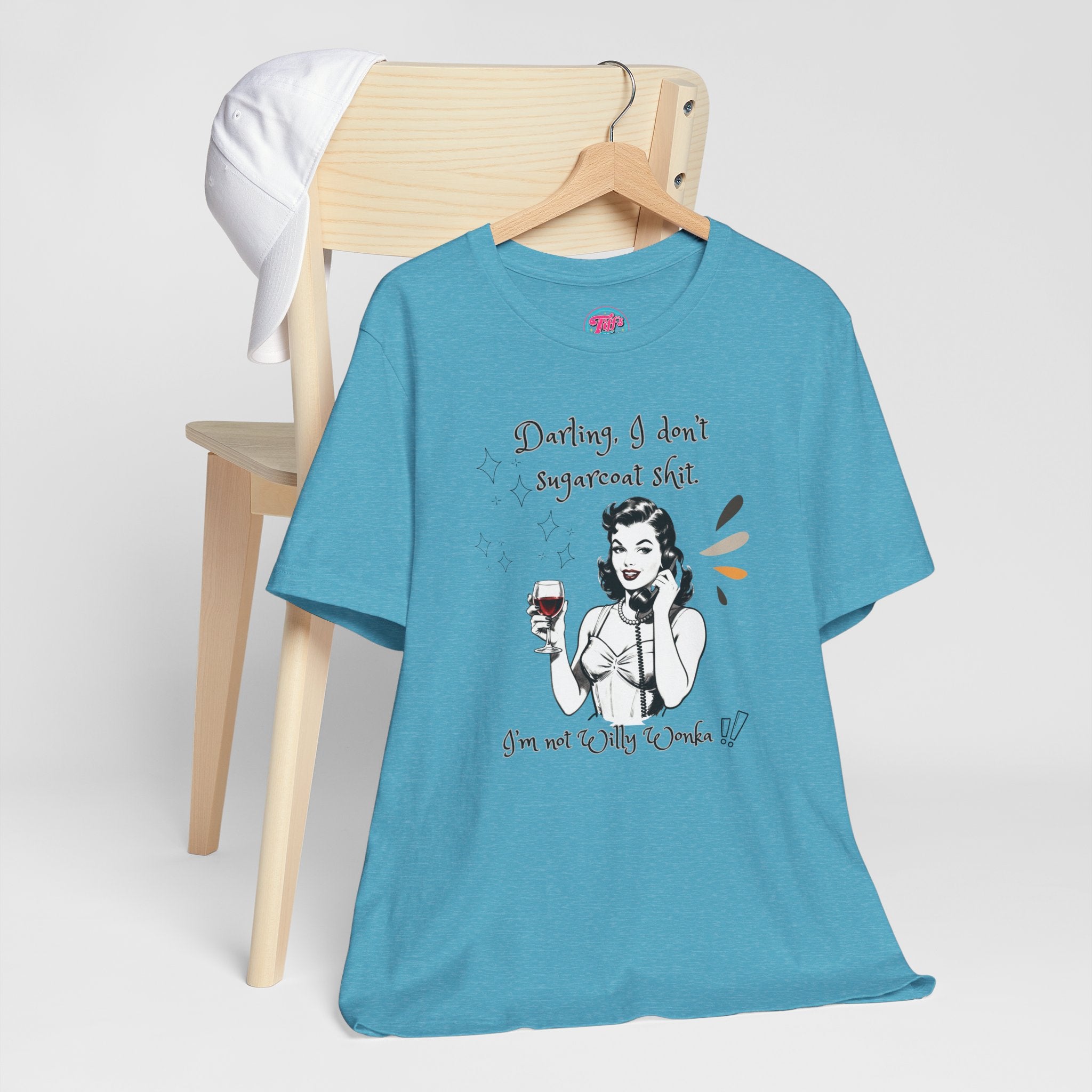 Sarcastic Retro Wine Tee – "Darling, I don't sugarcoat sh*t" Graphic T-Shirt