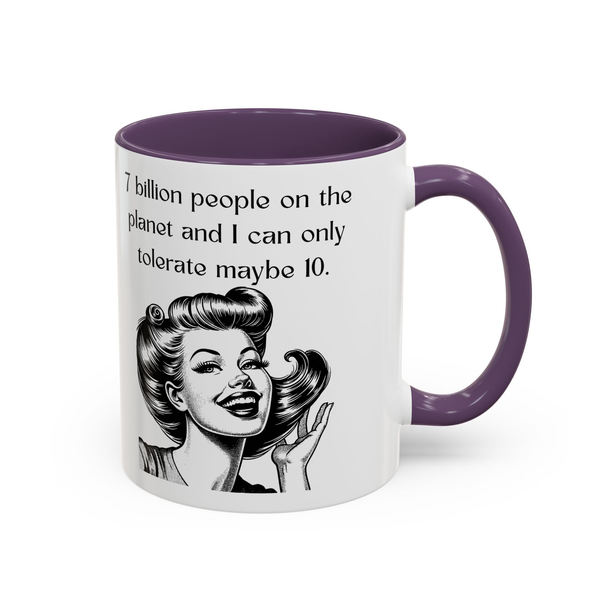 Snarky Vintage Woman Coffee Mug — Funny Quote Accent Mug (11 oz)
