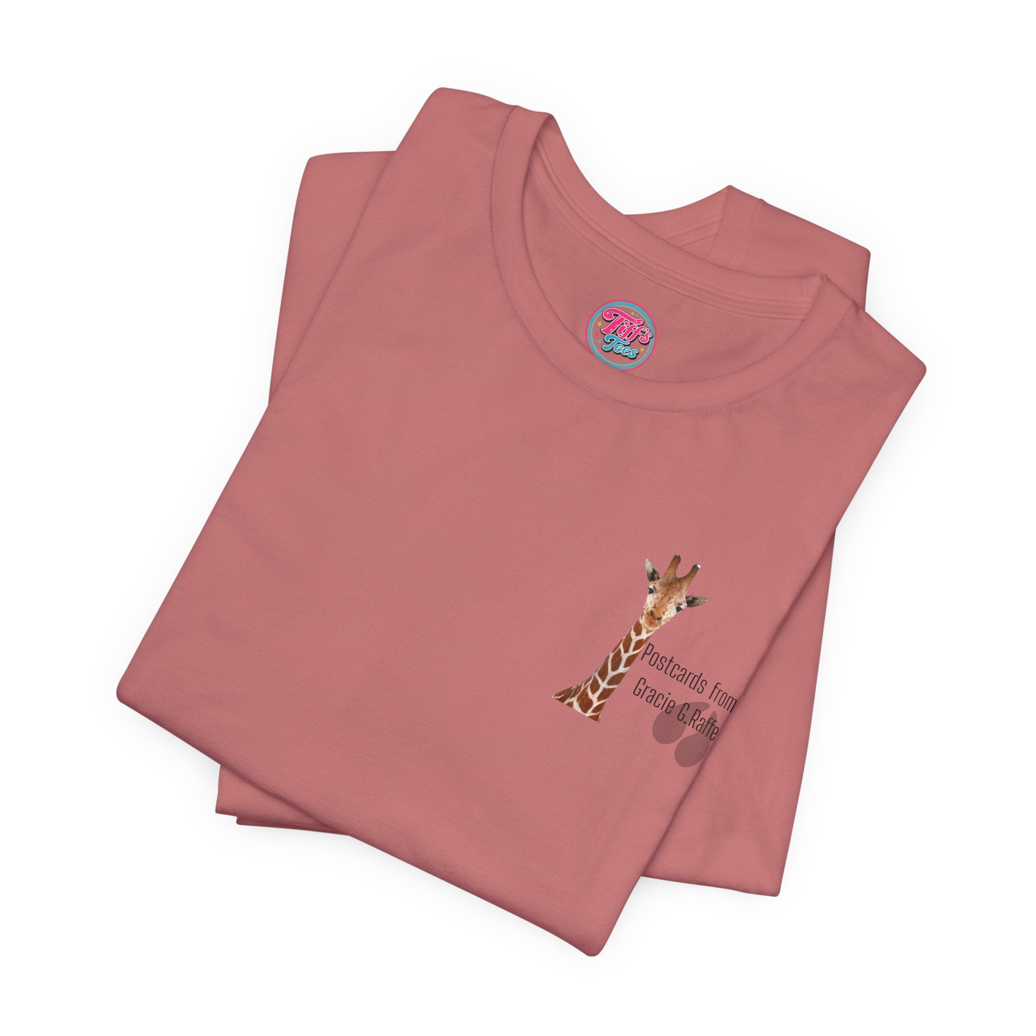 Postcard from Gracie Giraffe T-Shirt — 'Wish You Were Here' Vintage Airmail Graphic Tee