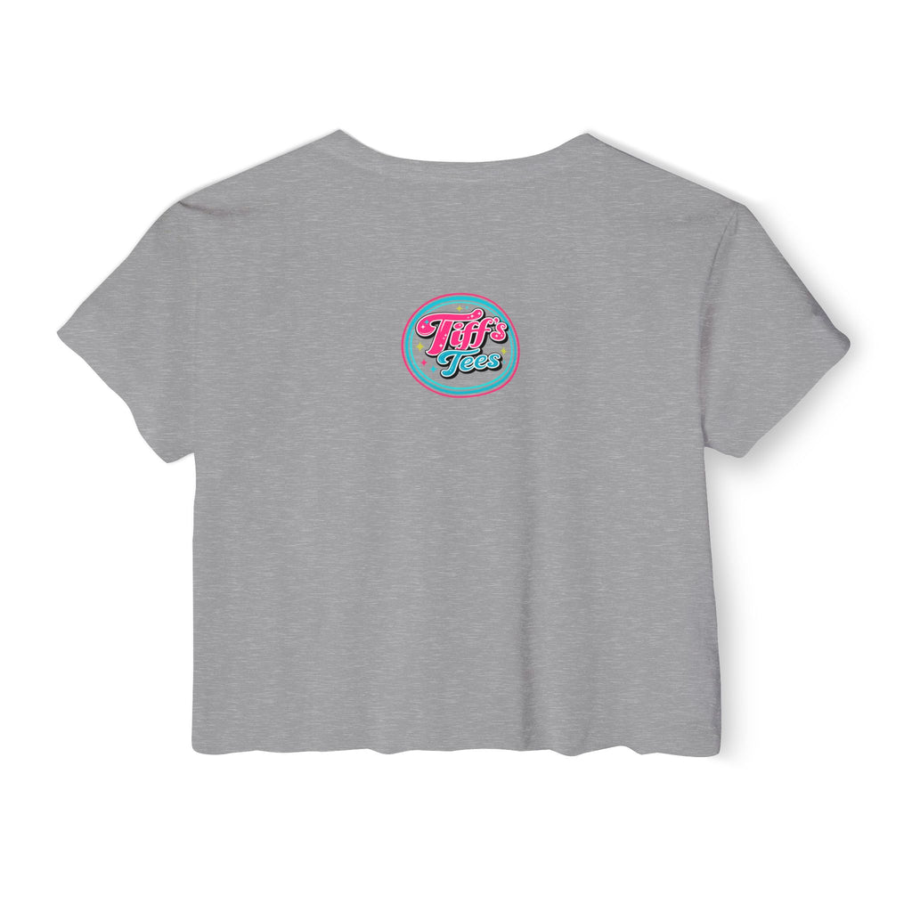 Pilates Women's Crop Top — 'Pilates' V-Sit Design with Breath • Control • Flow