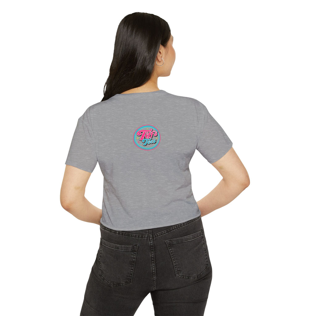Pilates Women's Crop Top — 'Pilates' V-Sit Design with Breath • Control • Flow