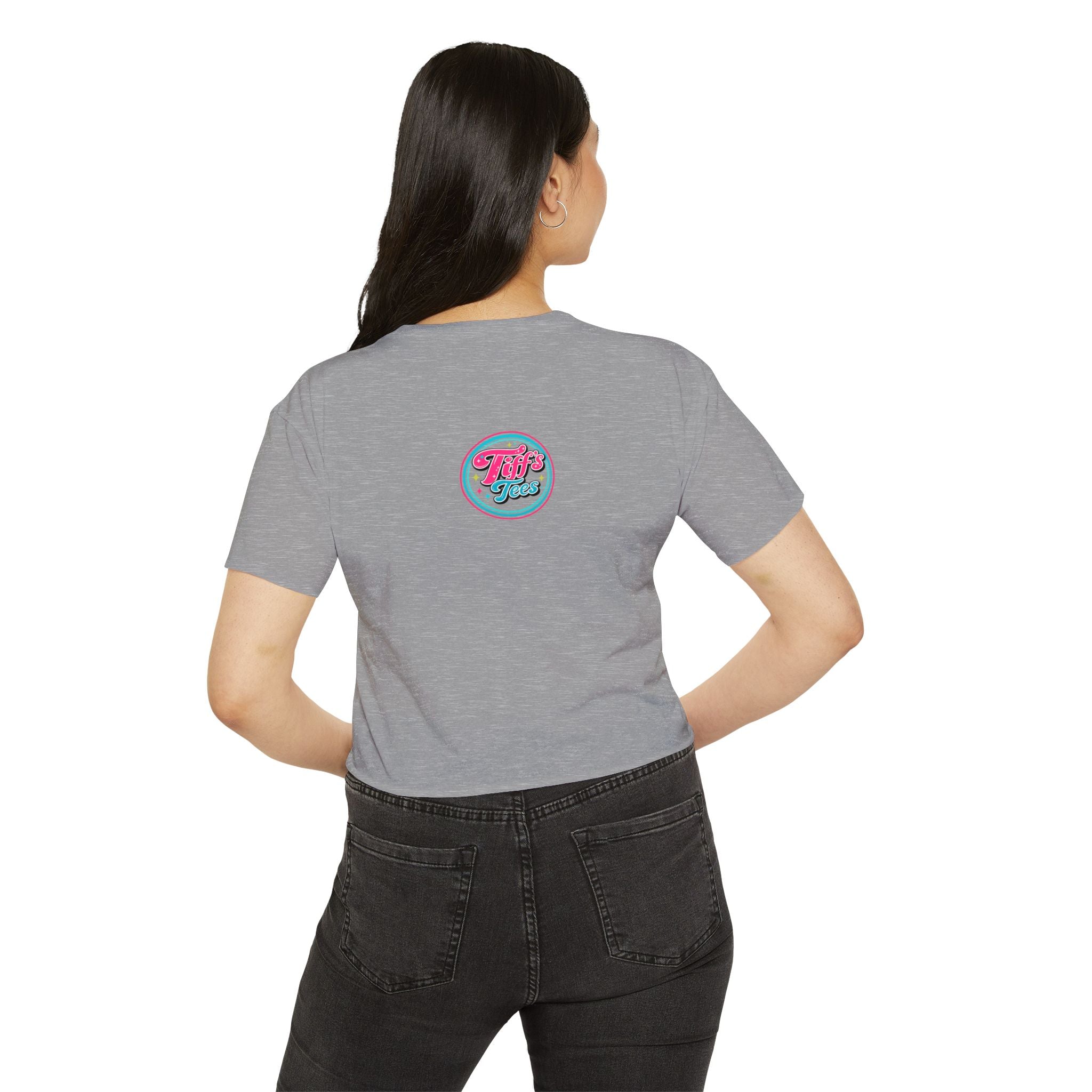 Pilates Women's Crop Top — 'Pilates' V-Sit Design with Breath • Control • Flow