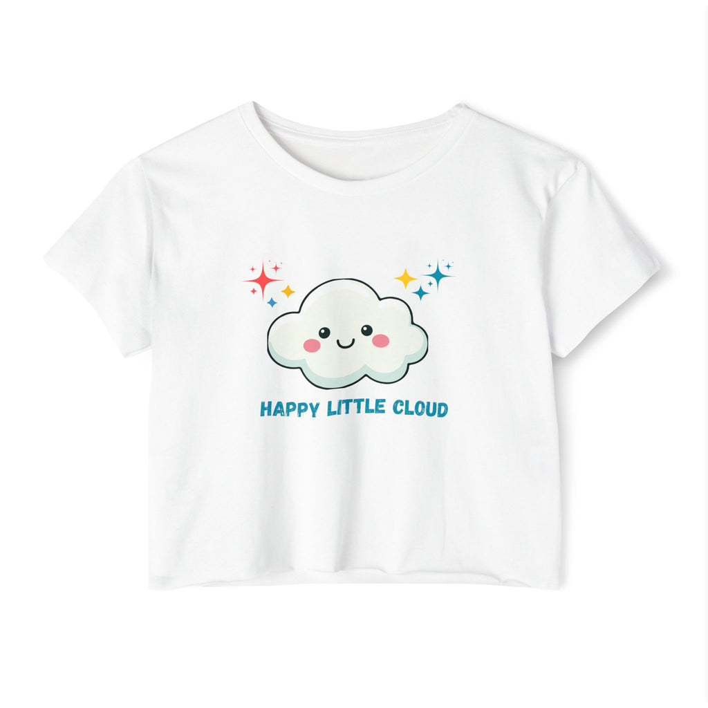 Happy Little Cloud Crop Top — Cute Kawaii Festival Tee for Women