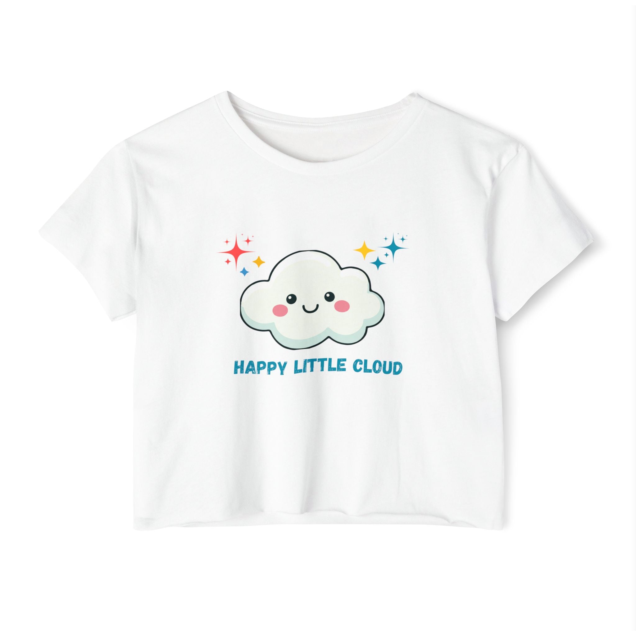 Happy Little Cloud Crop Top — Cute Kawaii Festival Tee for Women