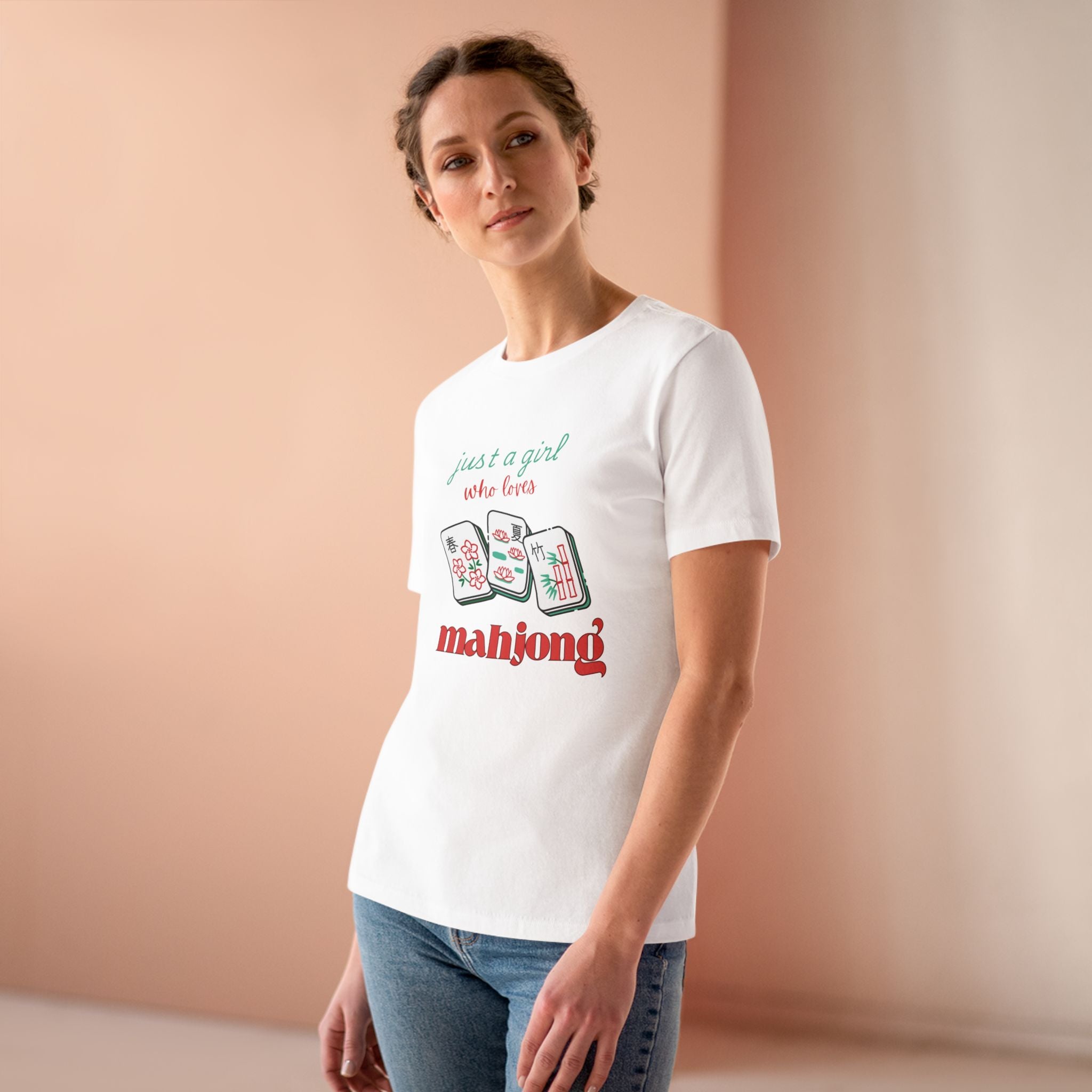 Just a Girl Who Loves Mahjong Tee — Women's Mahjong Graphic Shirt
