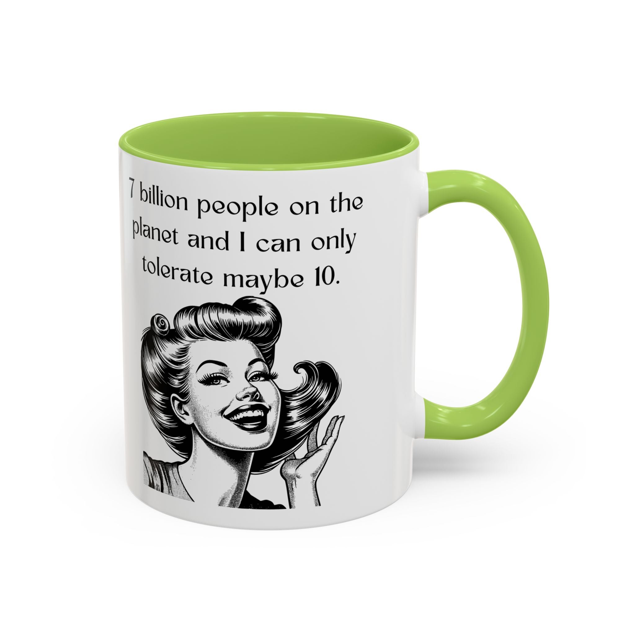 Snarky Vintage Woman Coffee Mug — Funny Quote Accent Mug (11 oz)