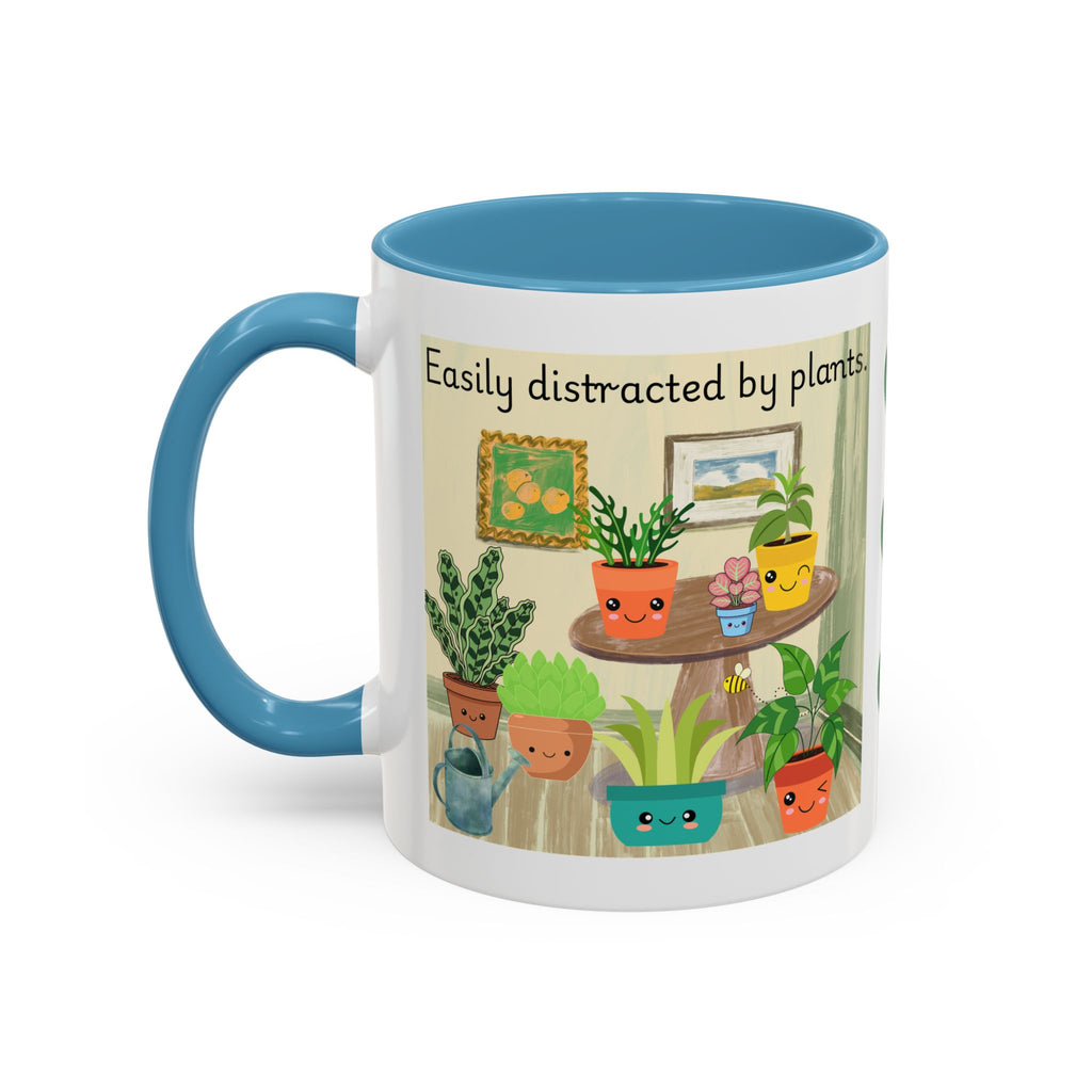 Plant Lover Coffee Mug — “Easily Distracted by Plants” Accent Mug (11 oz)