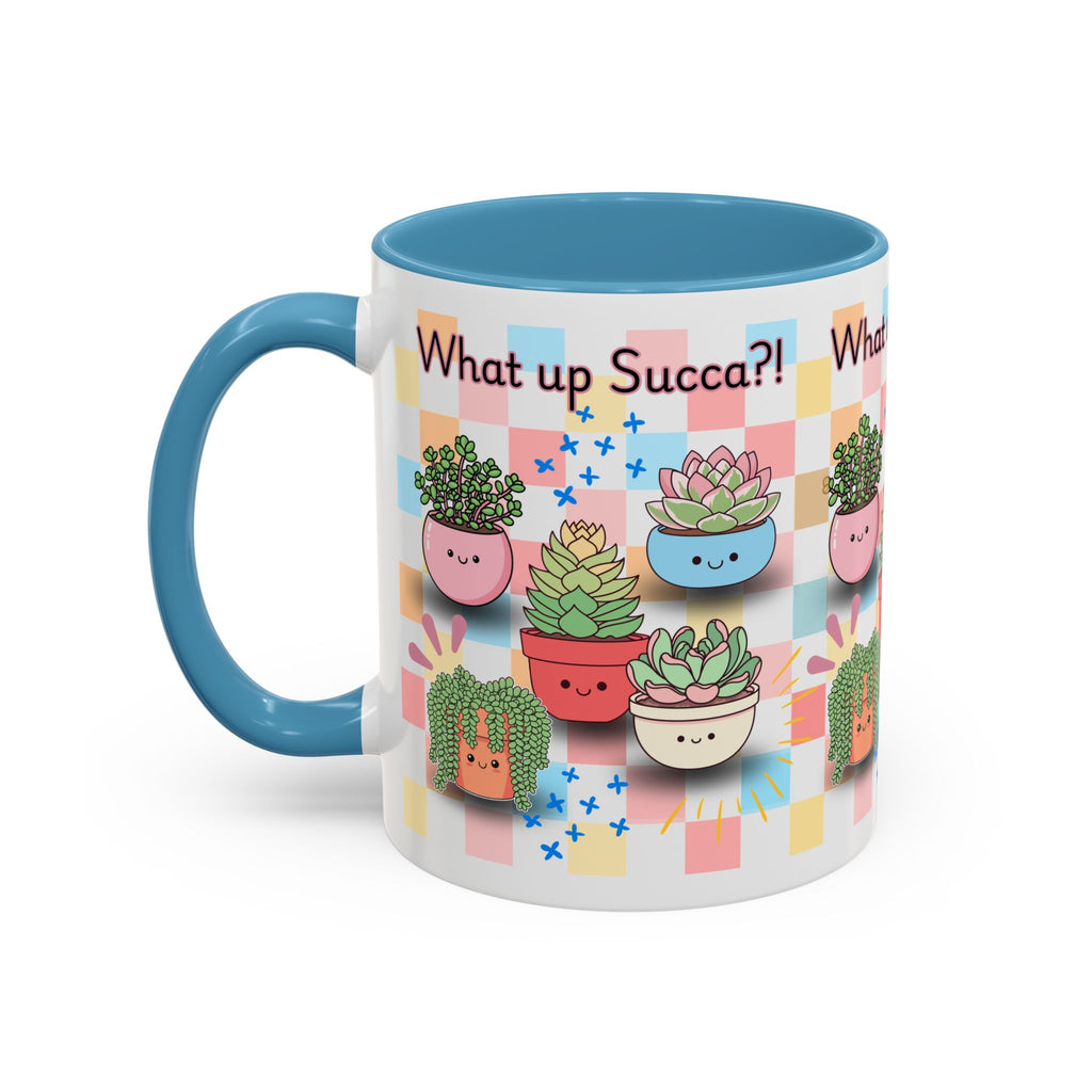 What up Succa? Cute Succulent Accent Coffee Mug – Fun Plant Lover Gift (11 oz)