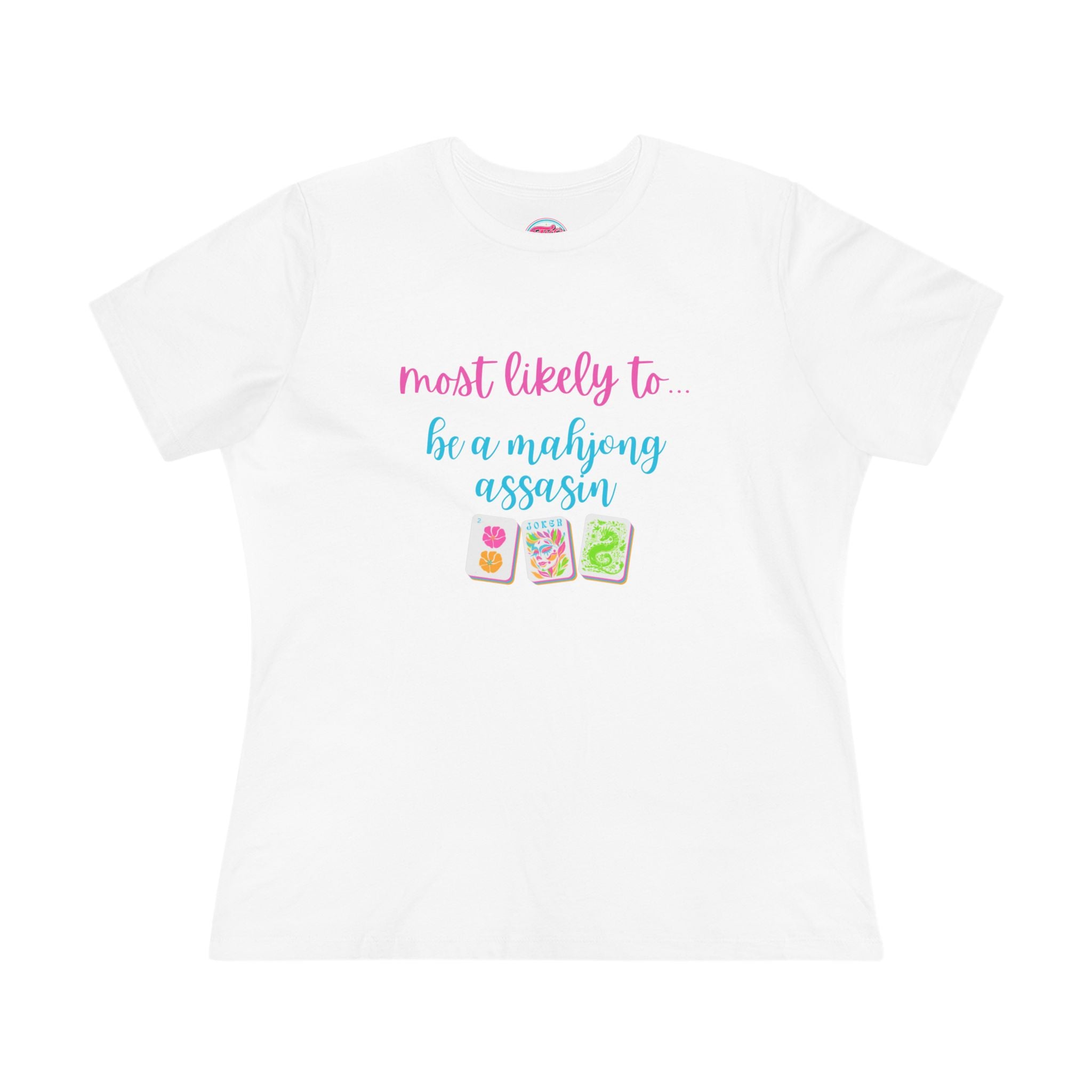Most Likely to Be a Mahjong Assassin Tee - Funny Mahjong Women's Cotton Tee