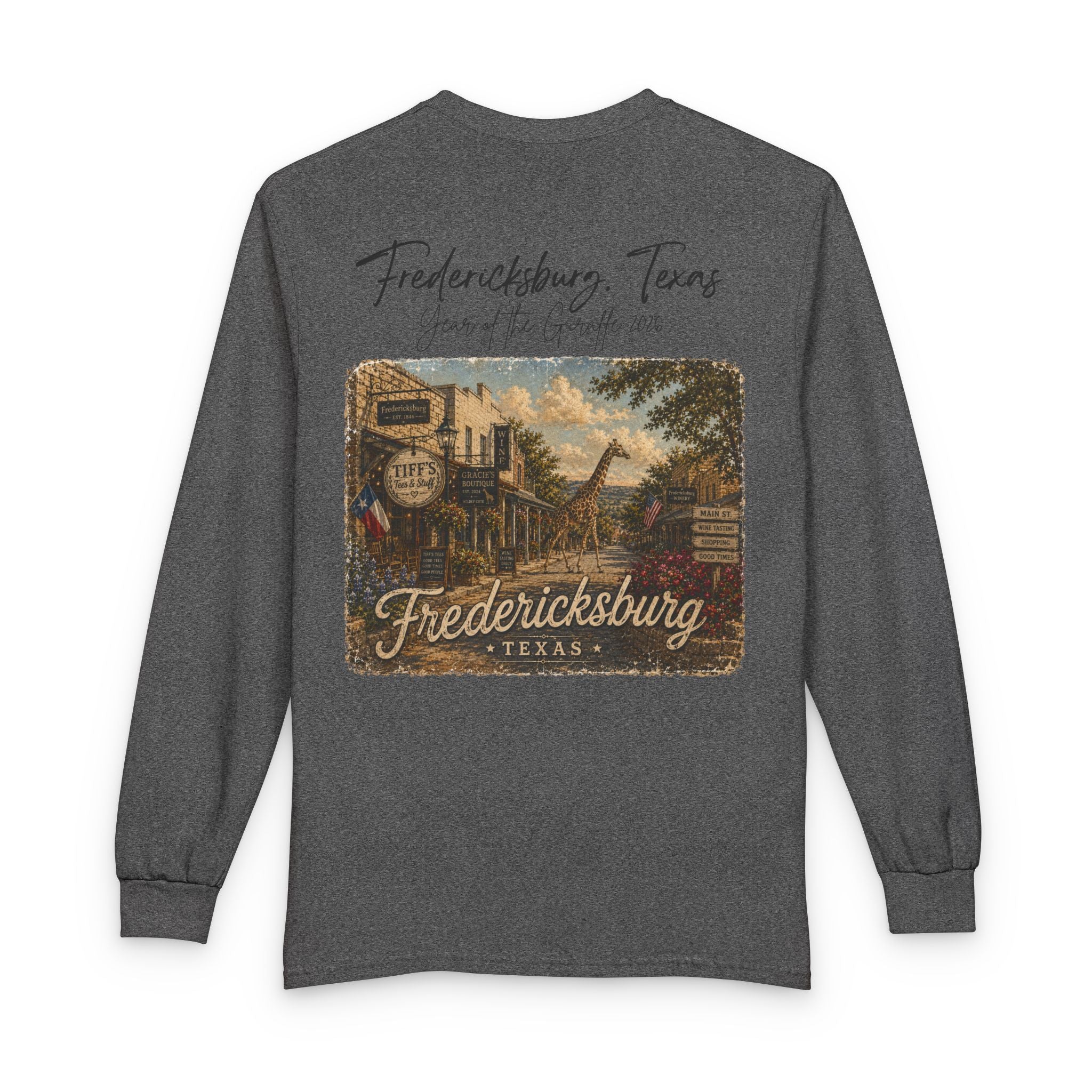 Fredericksburg Texas Vintage Scenic Long Sleeve Shirt