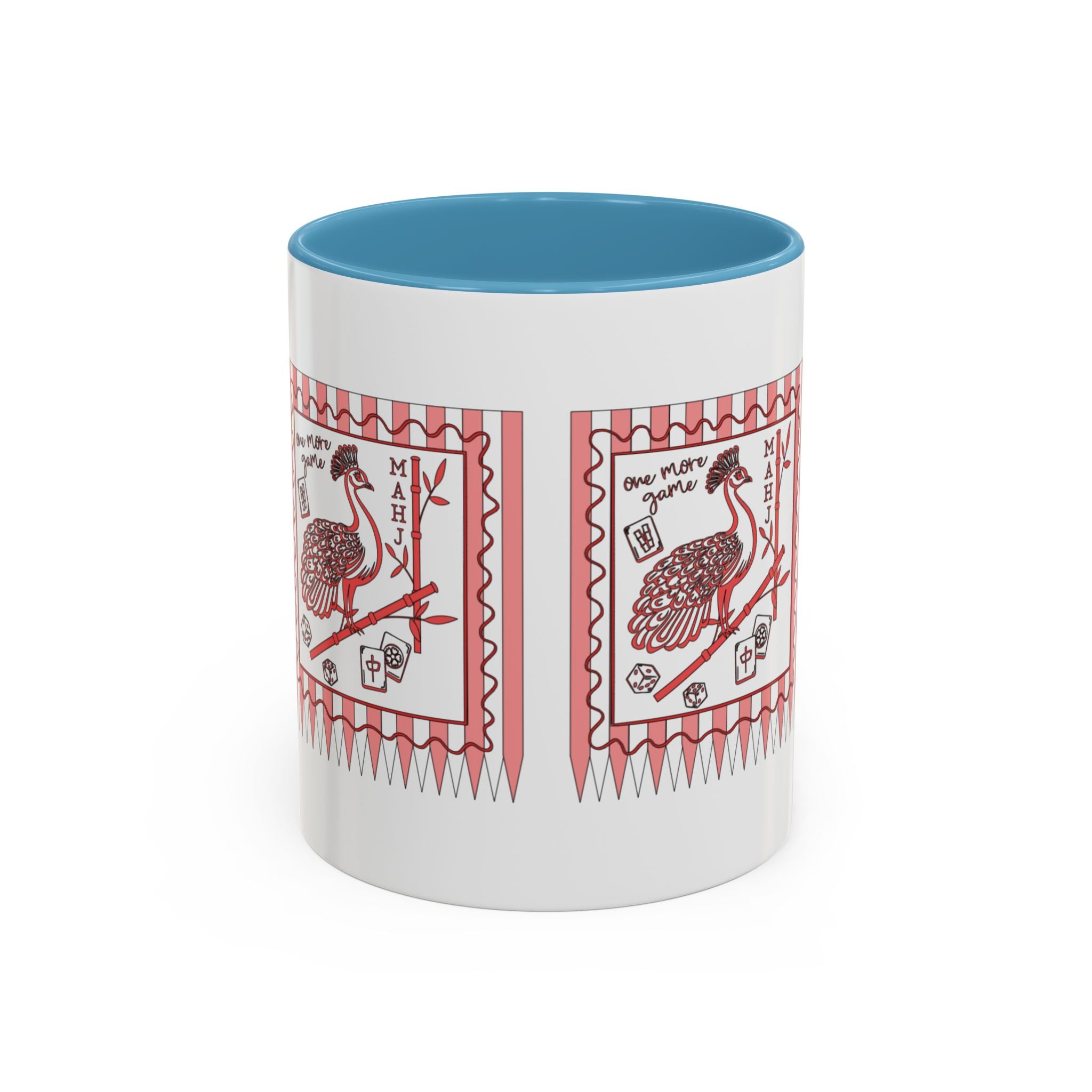 Mahjong Queen Accent Coffee Mug – Retro Tile Design, 11 oz