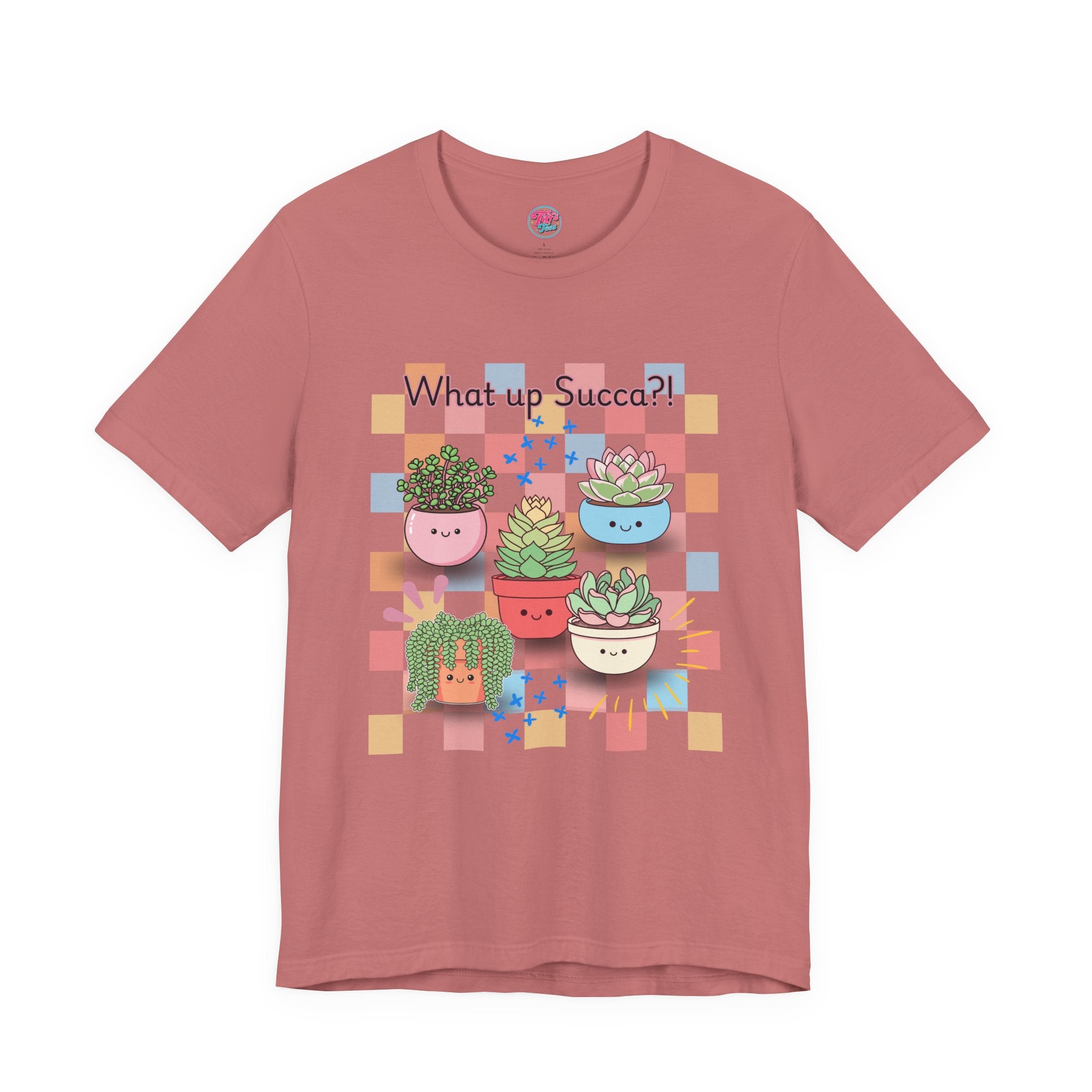 What up SUCCA?! Cute Succulent Graphic Tee — Kawaii Plant Lover Shirt