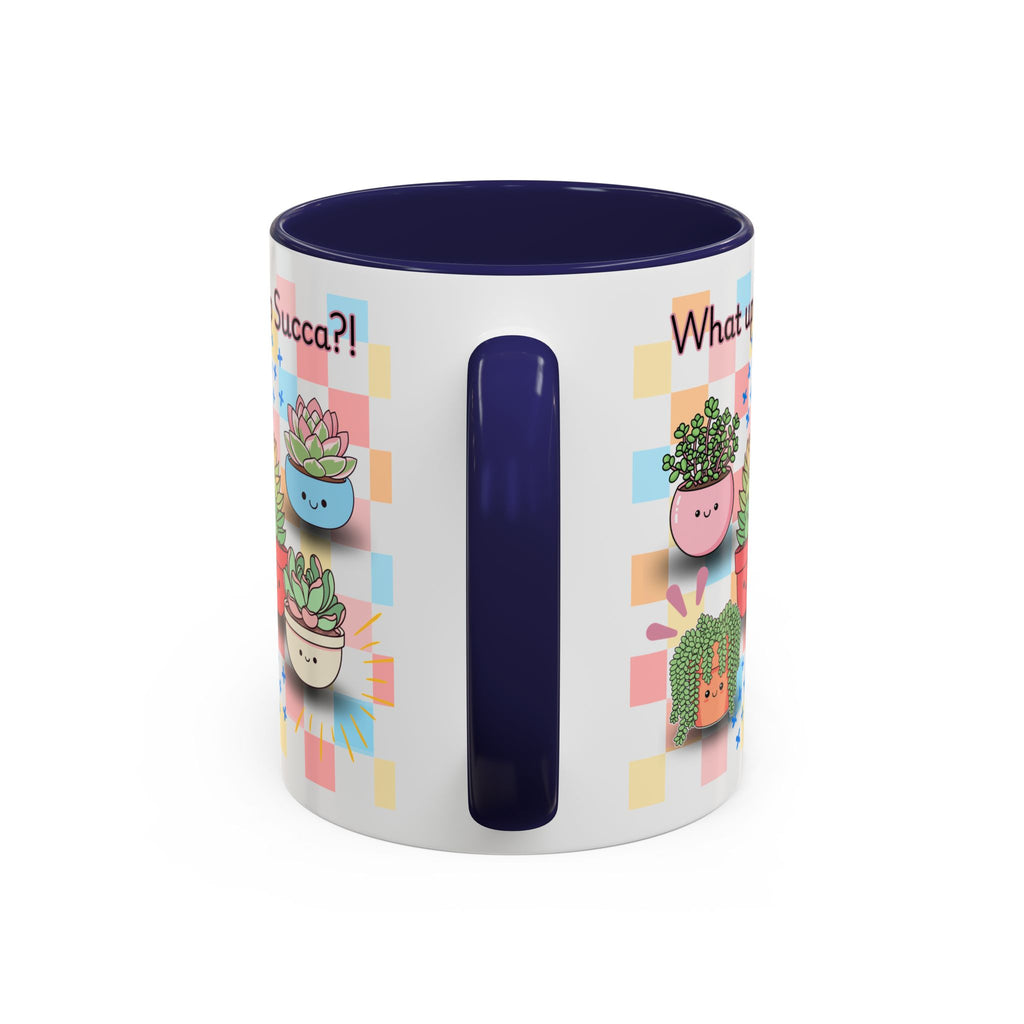 What up Succa? Cute Succulent Accent Coffee Mug – Fun Plant Lover Gift (11 oz)