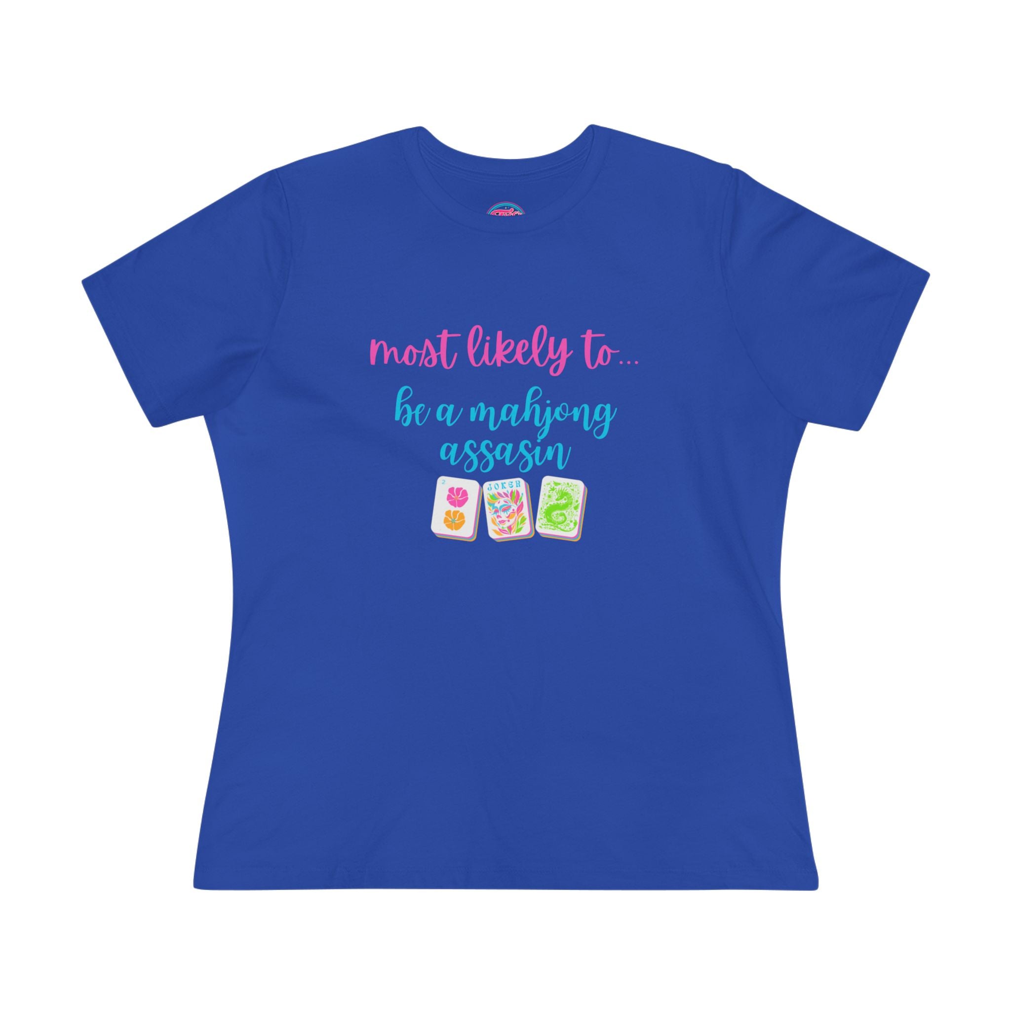 Most Likely to Be a Mahjong Assassin Tee - Funny Mahjong Women's Cotton Tee