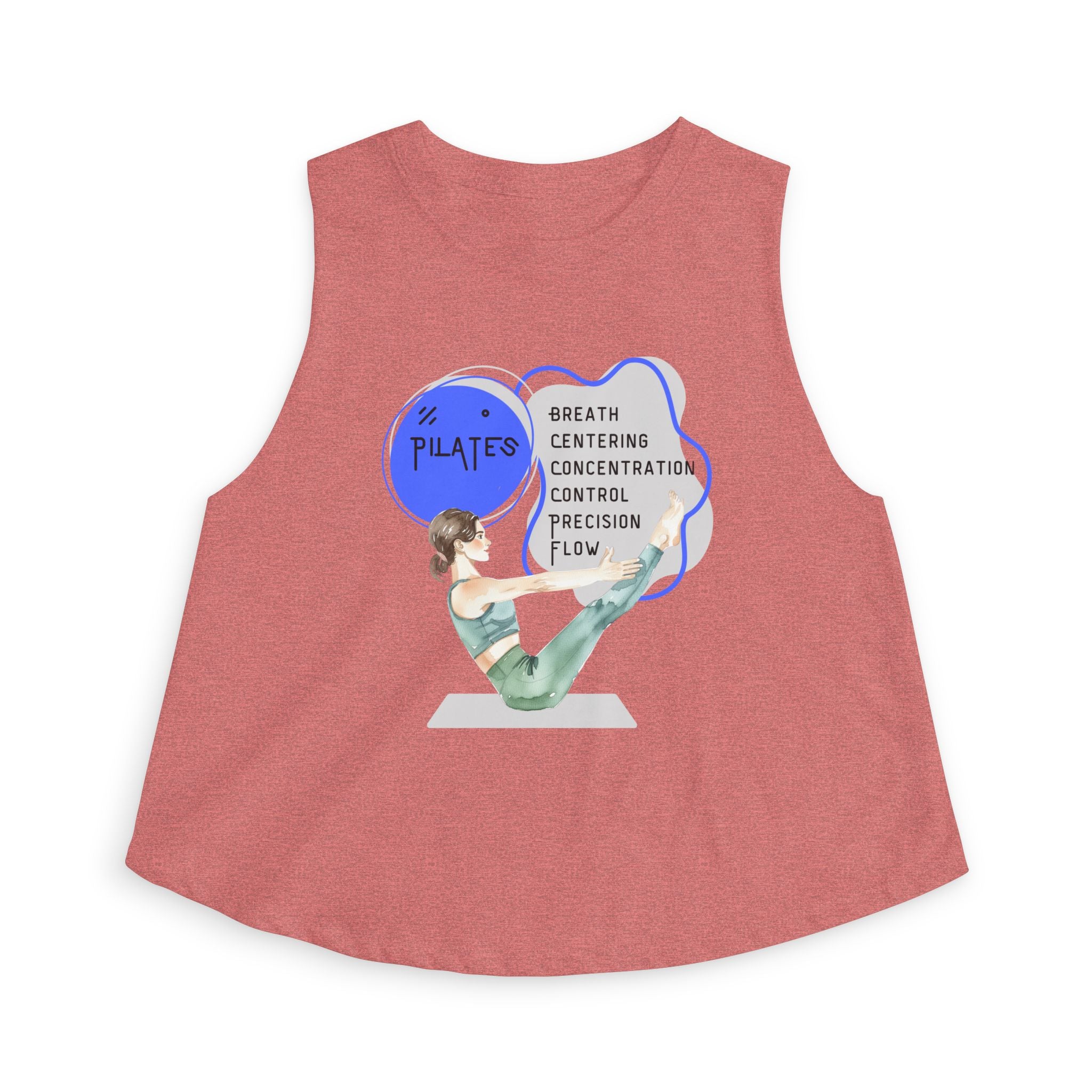 Pilates Women's Crop Top — Breath, Centering & Flow Fitness Tank