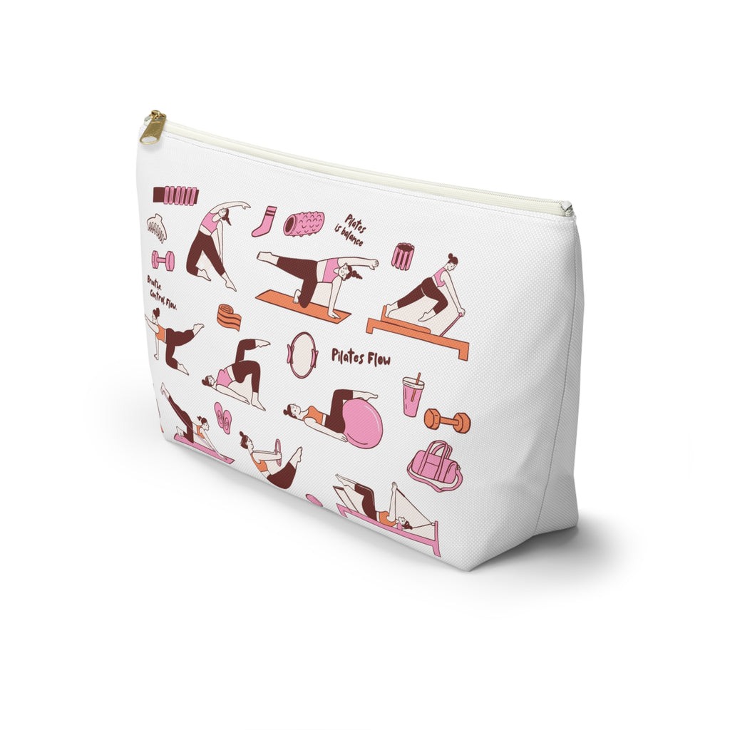 Pilates Accessory Pouch — T‑Bottom Makeup & Gear Bag with Pilates Flow Design