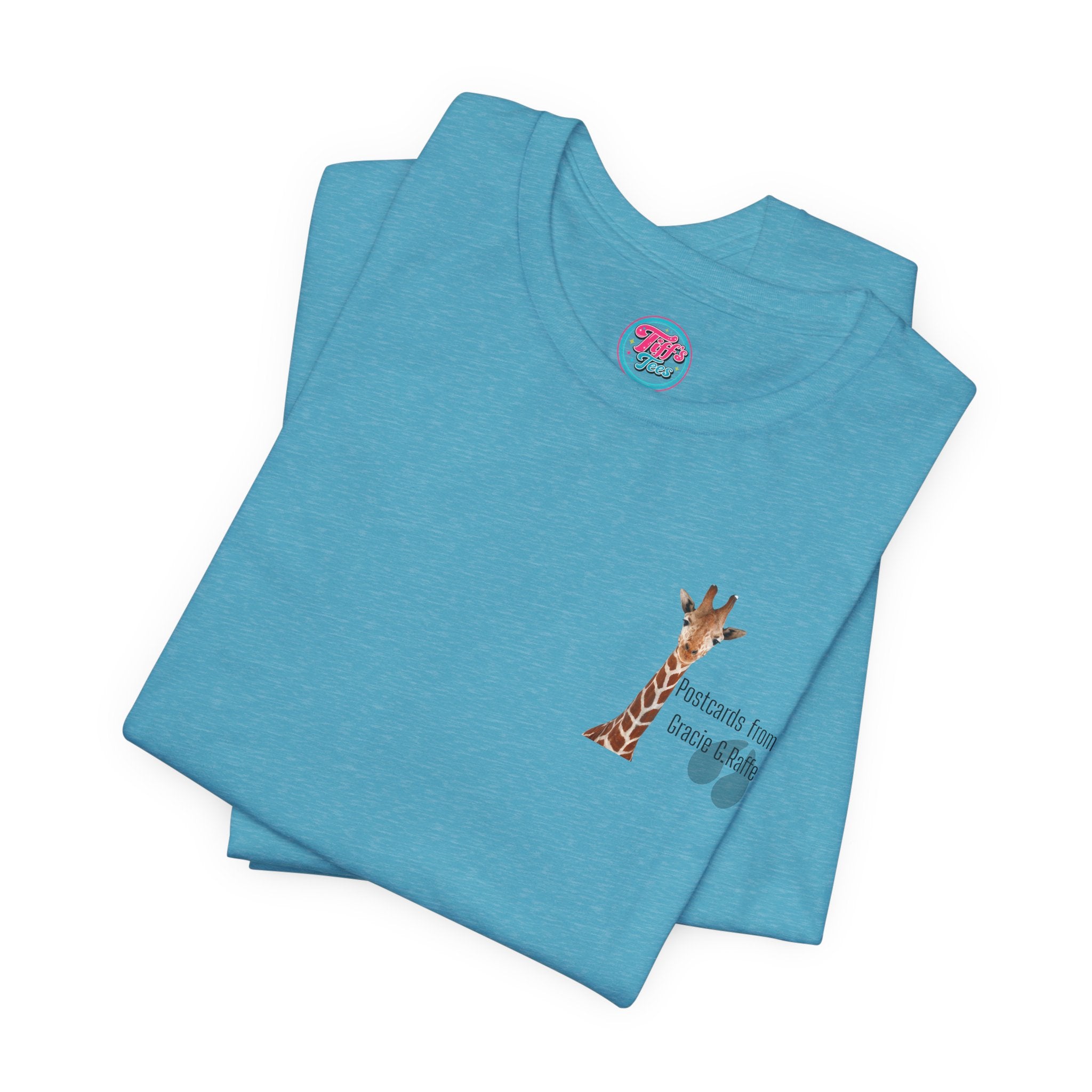 Postcard from Gracie Giraffe T-Shirt — 'Wish You Were Here' Vintage Airmail Graphic Tee