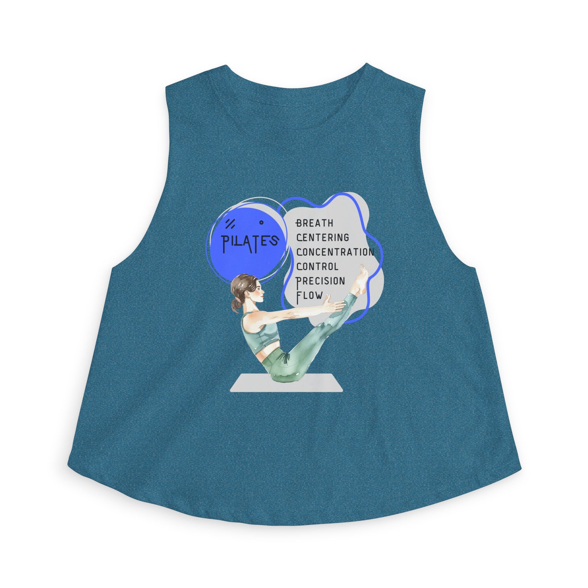 Pilates Women's Crop Top — Breath, Centering & Flow Fitness Tank