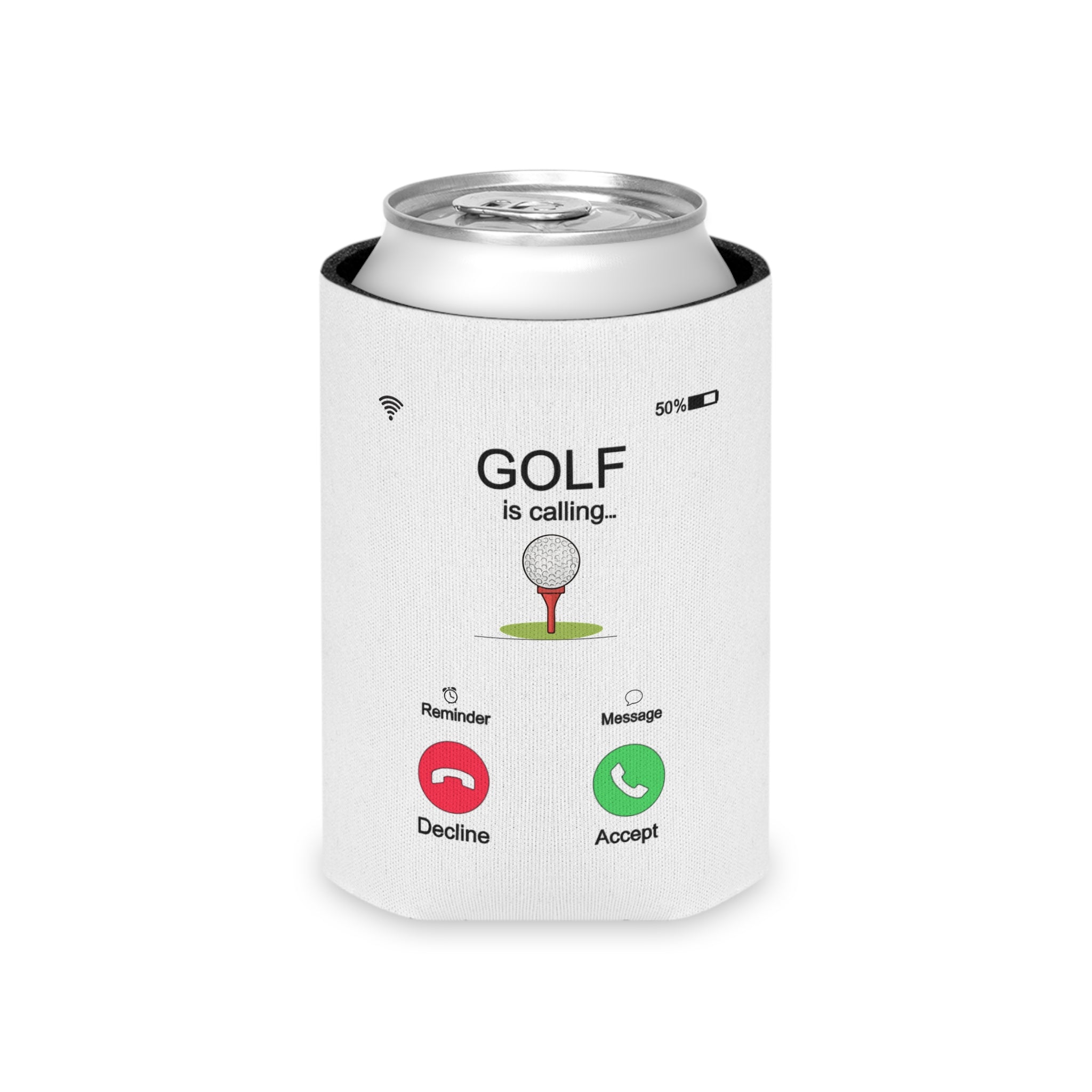 Can Cooler - "Golf is Calling" Phone Call Design | Golf Lover Beverage Koozie