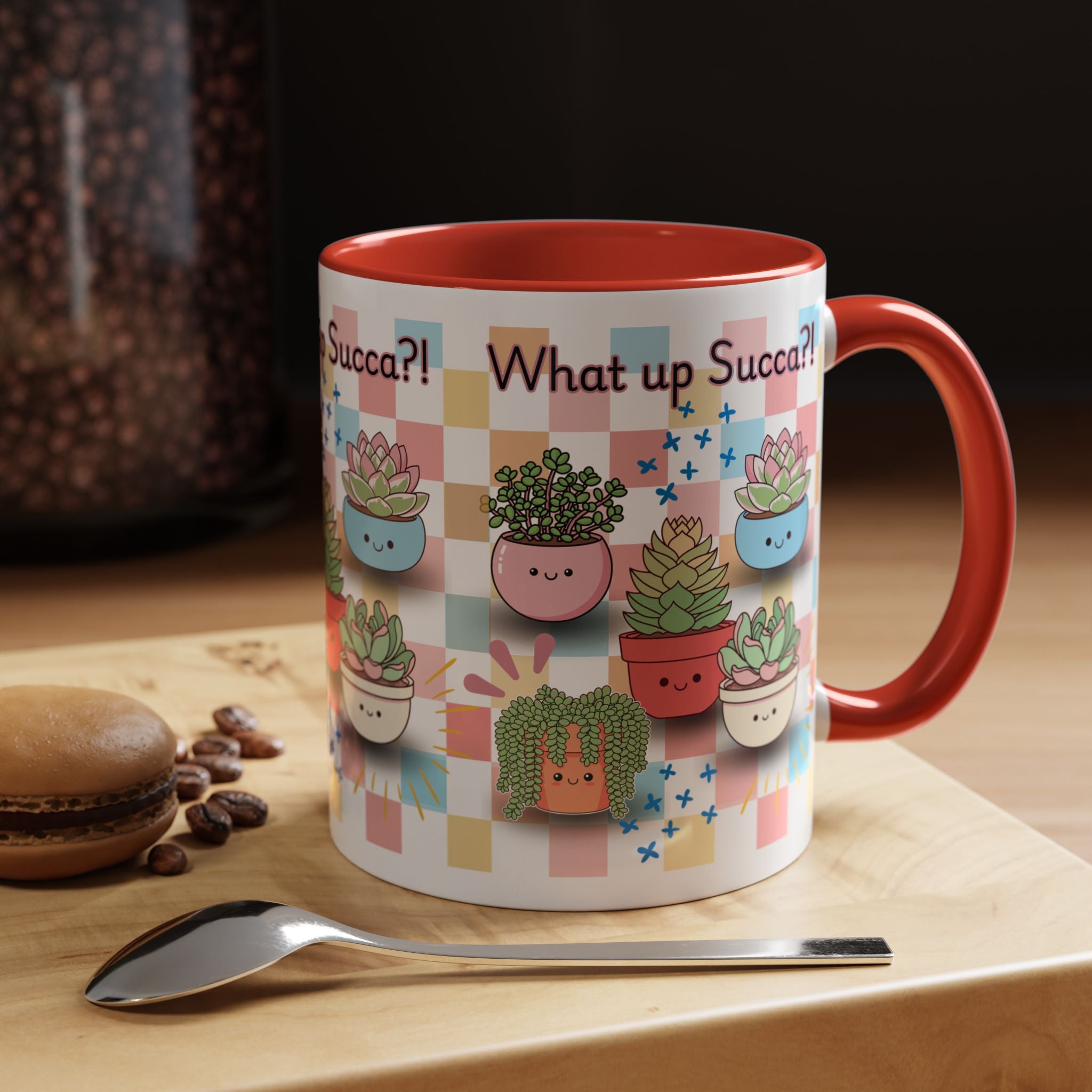 What up Succa? Cute Succulent Accent Coffee Mug – Fun Plant Lover Gift (11 oz)