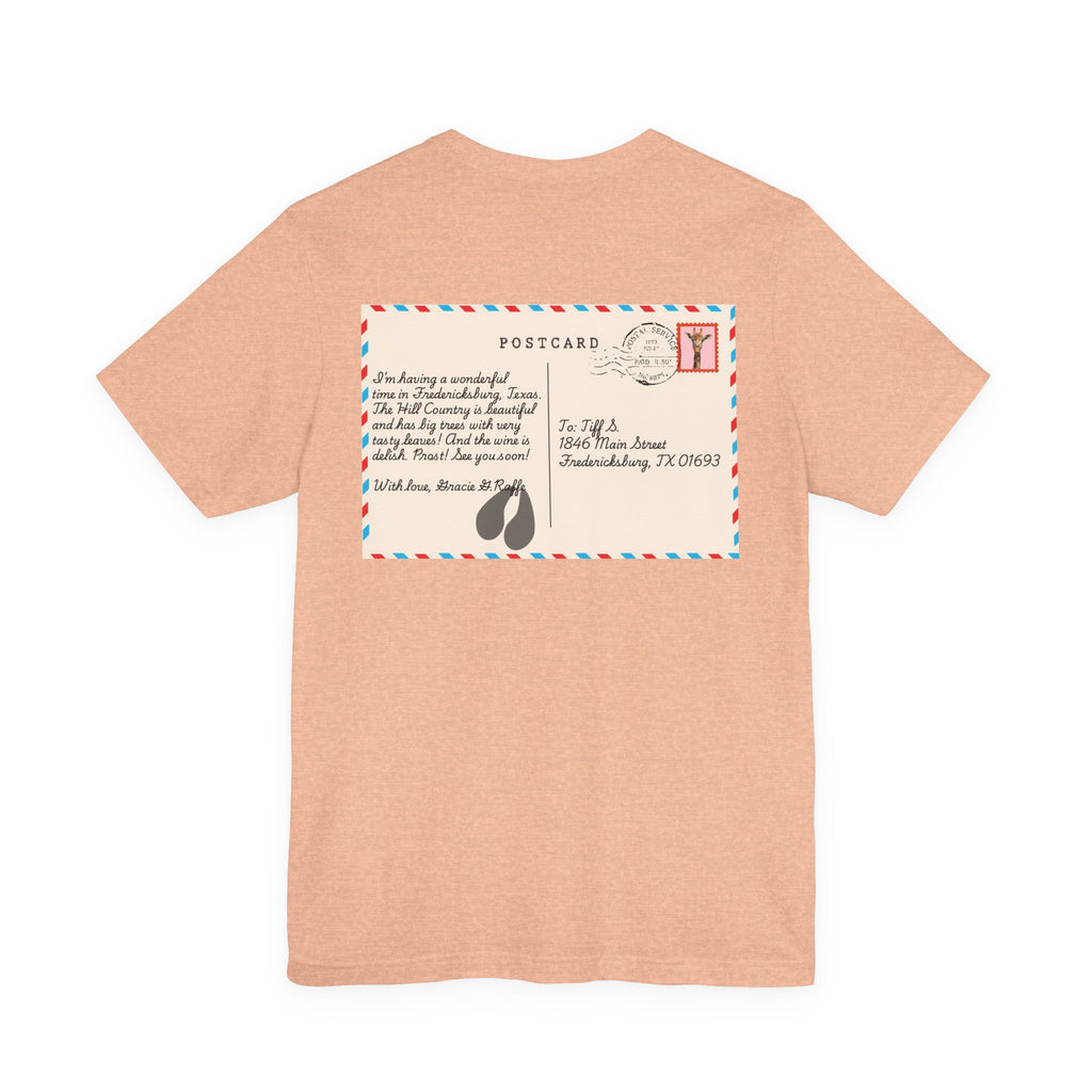 Postcard from Gracie Giraffe T-Shirt — 'Wish You Were Here' Vintage Airmail Graphic Tee