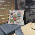 What Up Succa?! Outdoor Pillow – Cute Kawaii Succulent Garden Throw Cushion