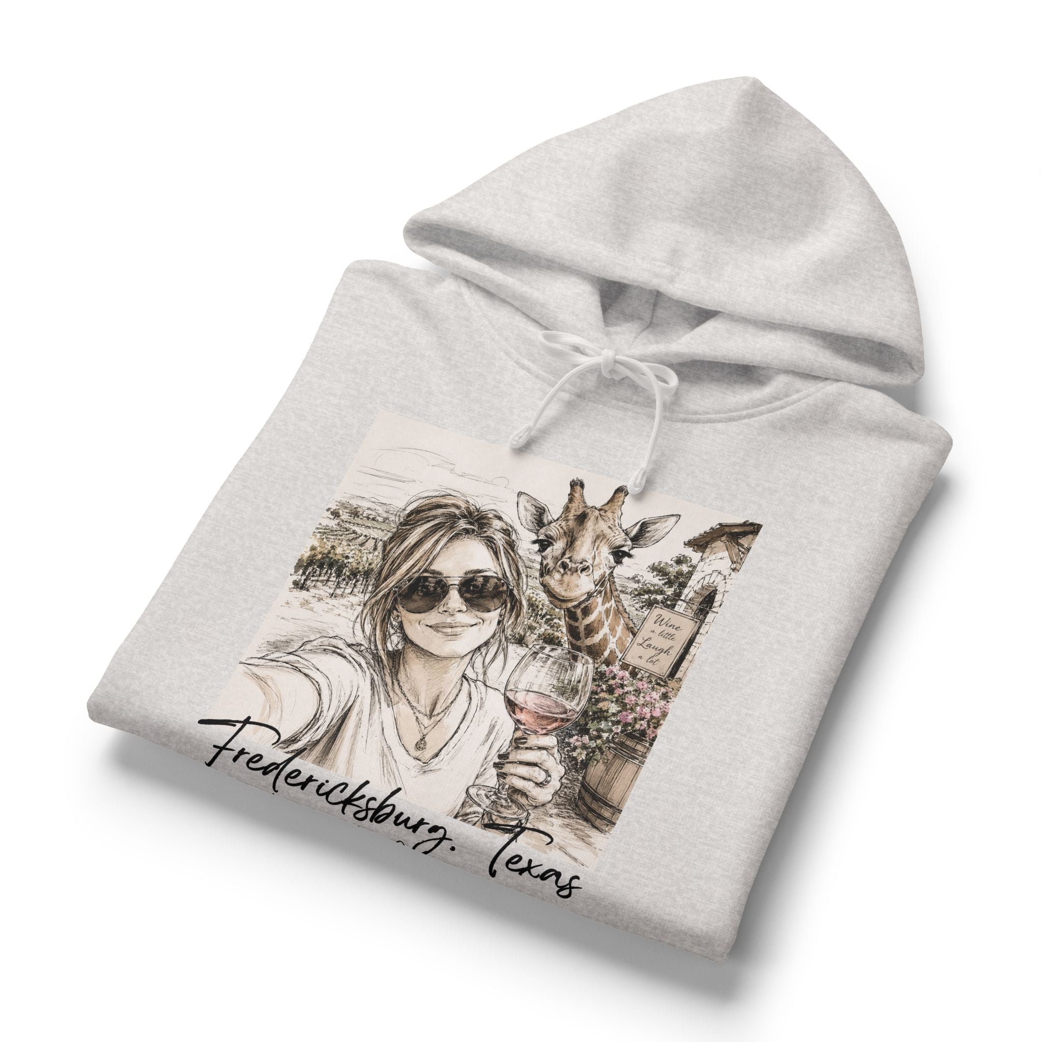 Vintage Fredericksburg Texas Wine Hoodie — Girlfriend & Giraffe Graphic
