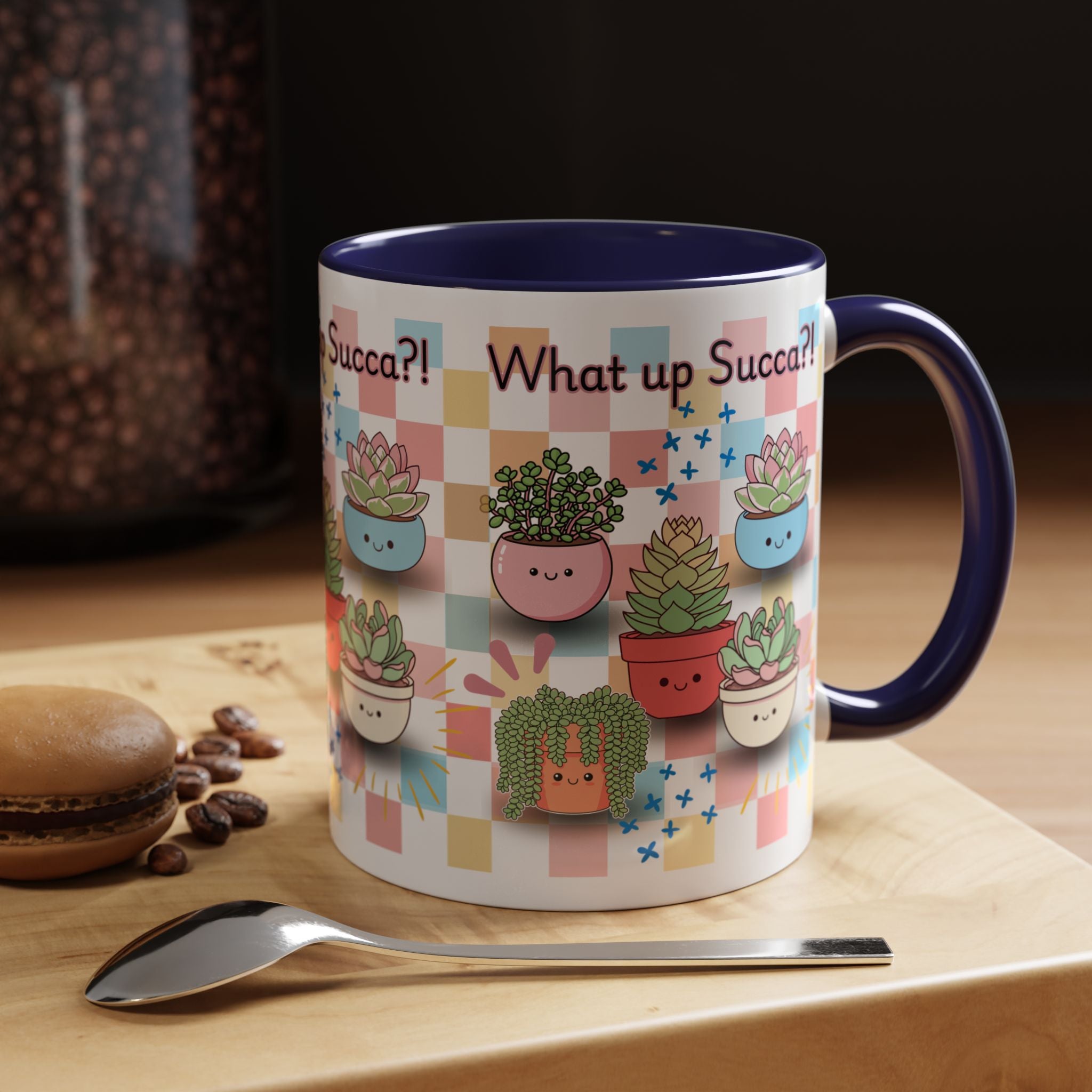 What up Succa? Cute Succulent Accent Coffee Mug – Fun Plant Lover Gift (11 oz)