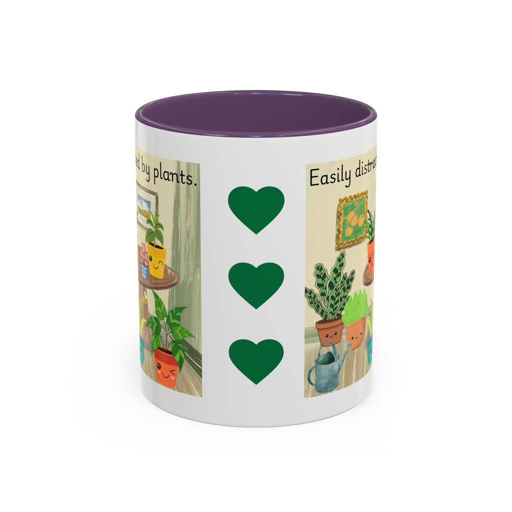 Plant Lover Coffee Mug — “Easily Distracted by Plants” Accent Mug (11 oz)