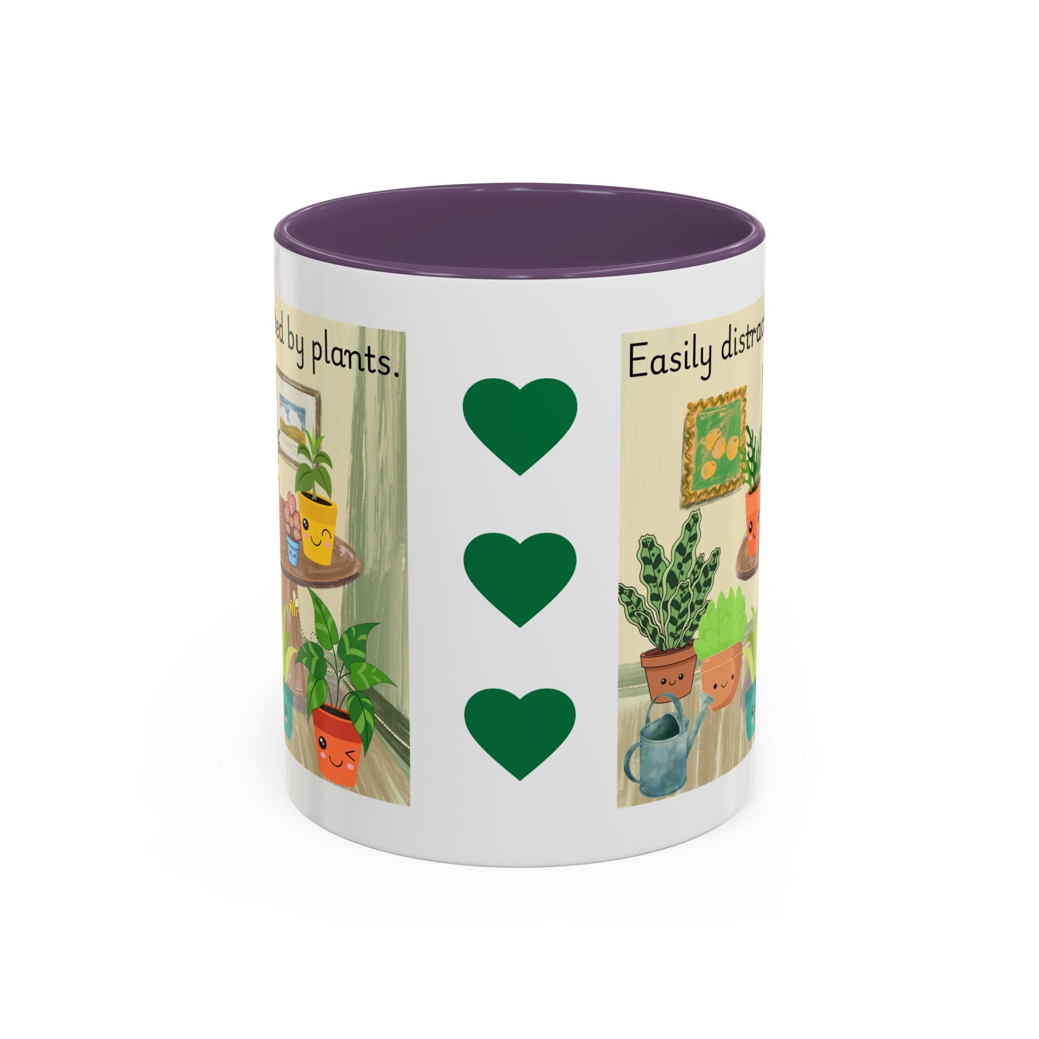 Plant Lover Coffee Mug — “Easily Distracted by Plants” Accent Mug (11 oz)