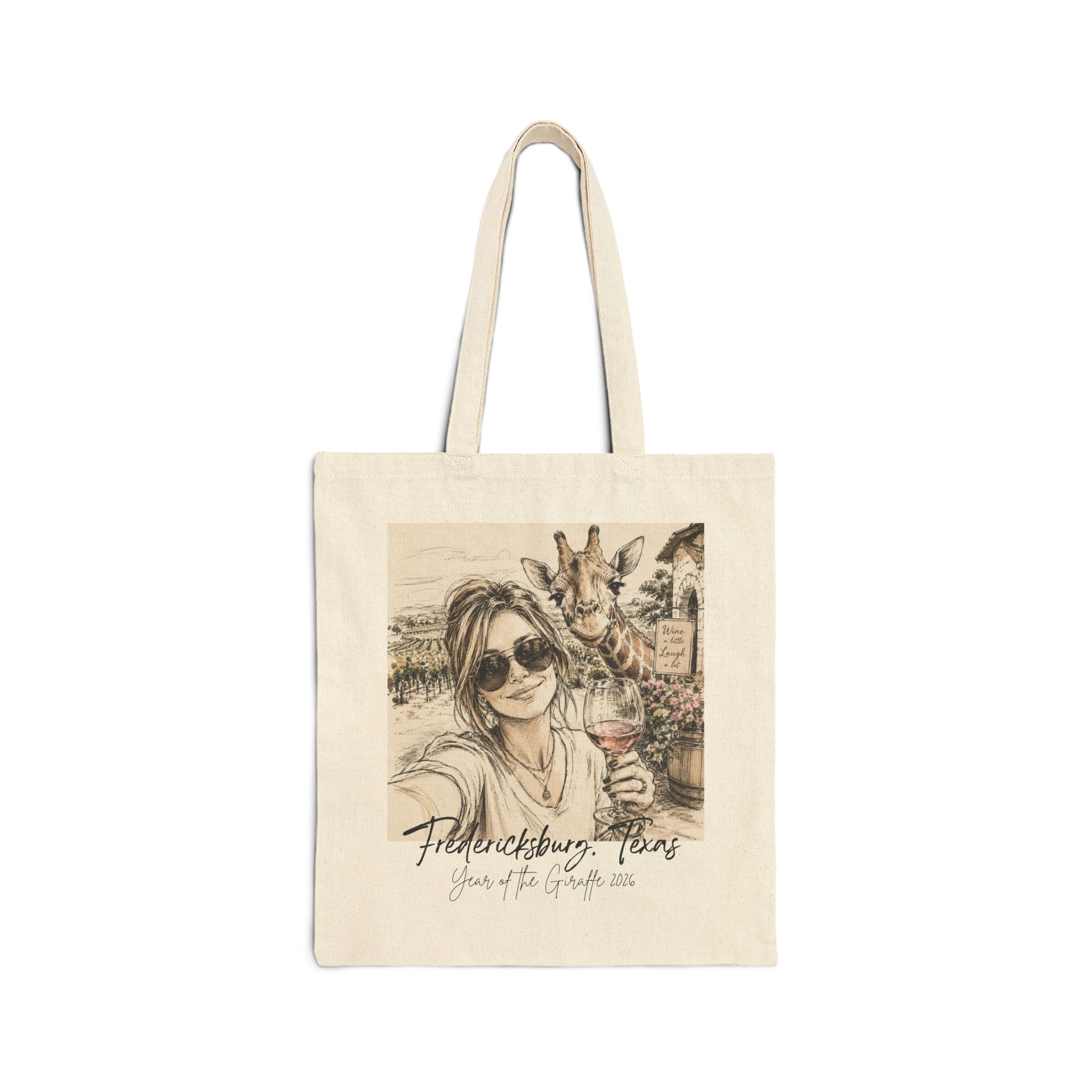 Tote Bag — Fredericksburg, Texas Wine Country Selfie With Giraffe Tote