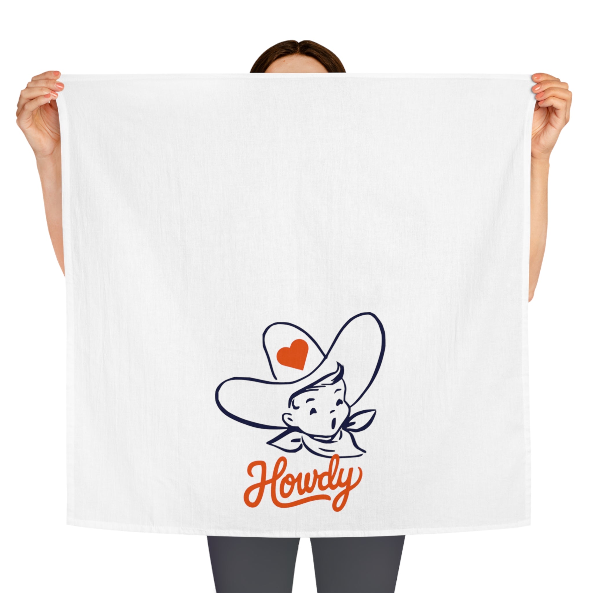 Howdy Cowboy Tea Towel — Retro Western Kitchen Dish Towel