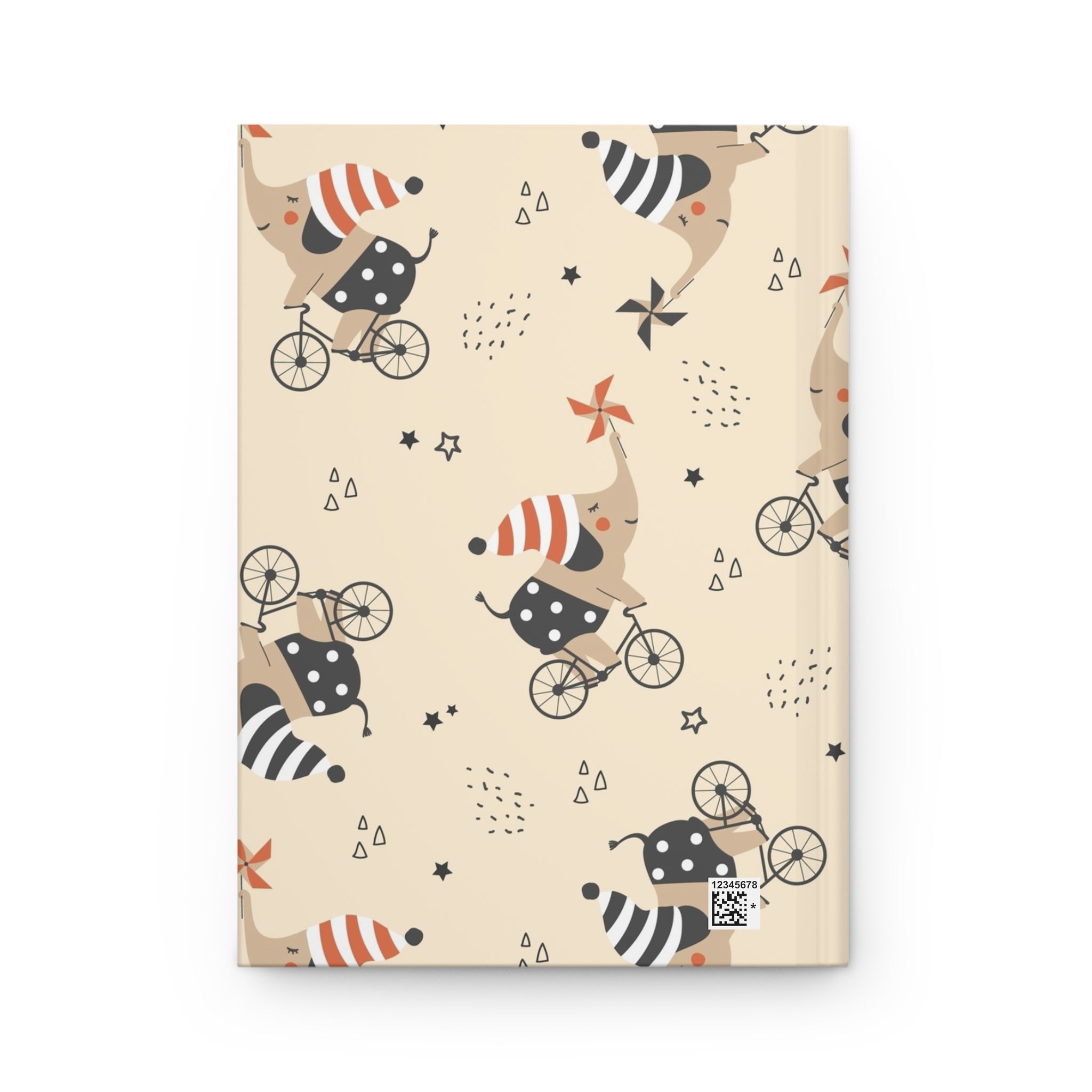 Feel Positive Elephant Hardcover Journal — Cute Biking Elephant Notebook for Kids & Adults