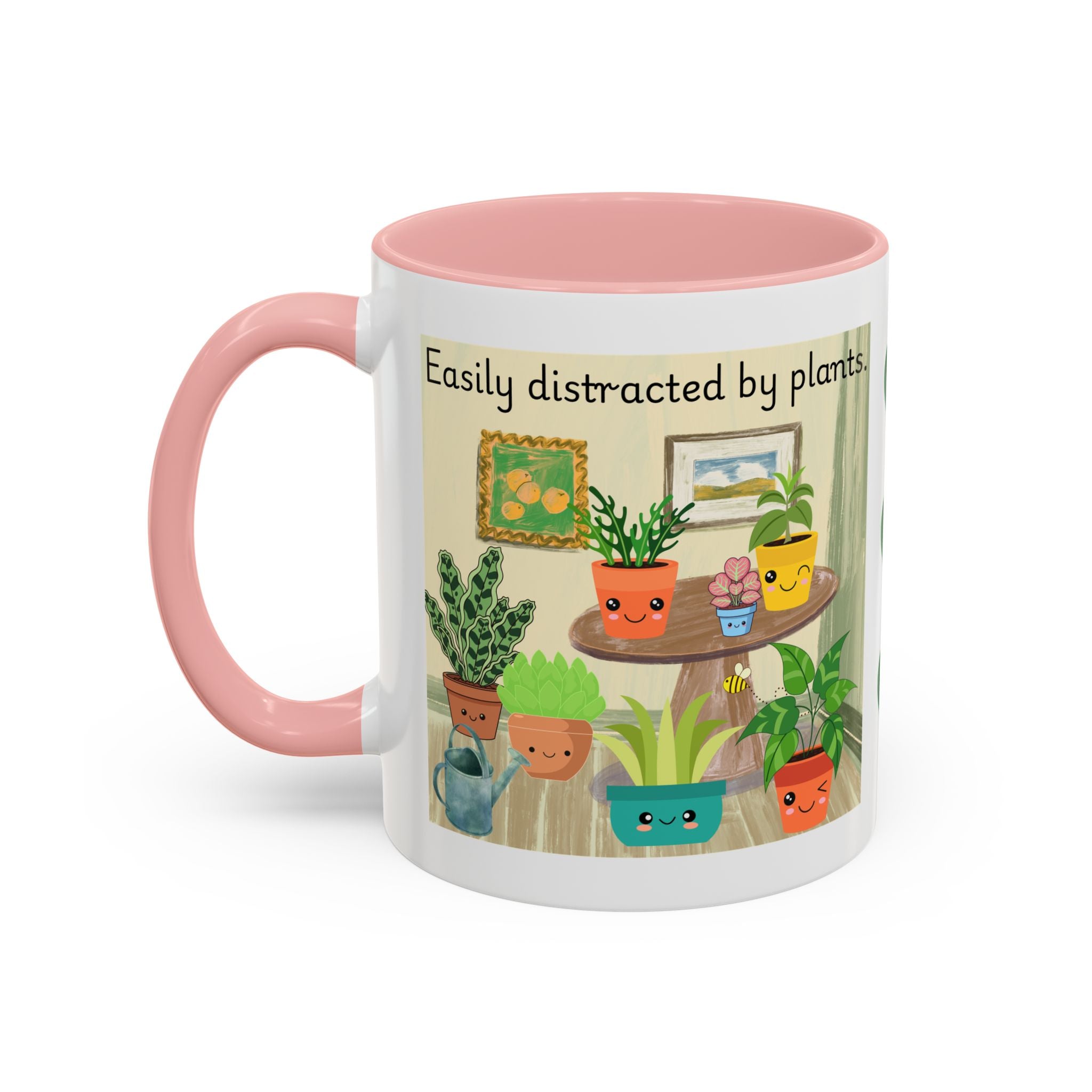 Plant Lover Coffee Mug — “Easily Distracted by Plants” Accent Mug (11 oz)