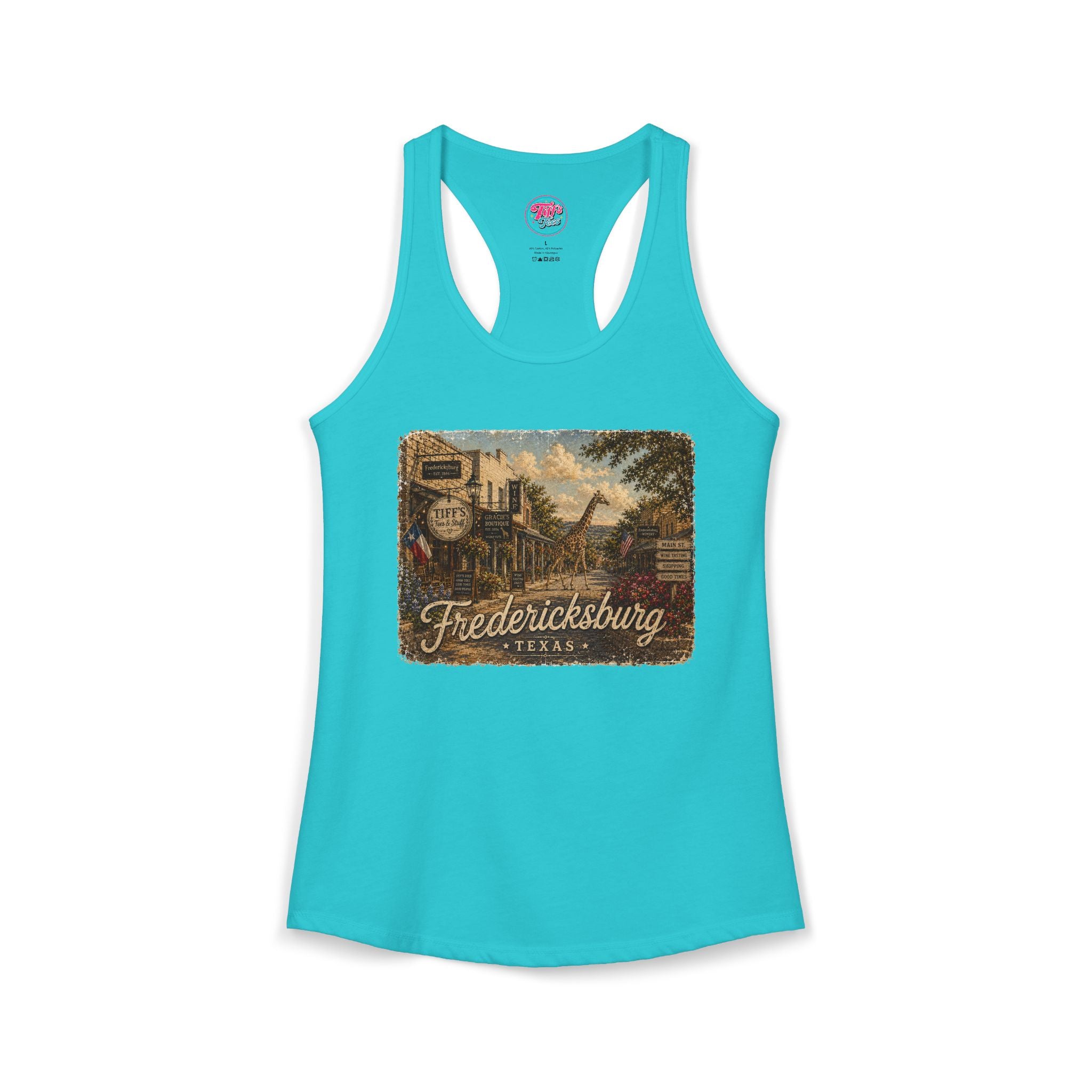 Women's Tank with Vintage Texas Look Featuring One Lost Giraffe