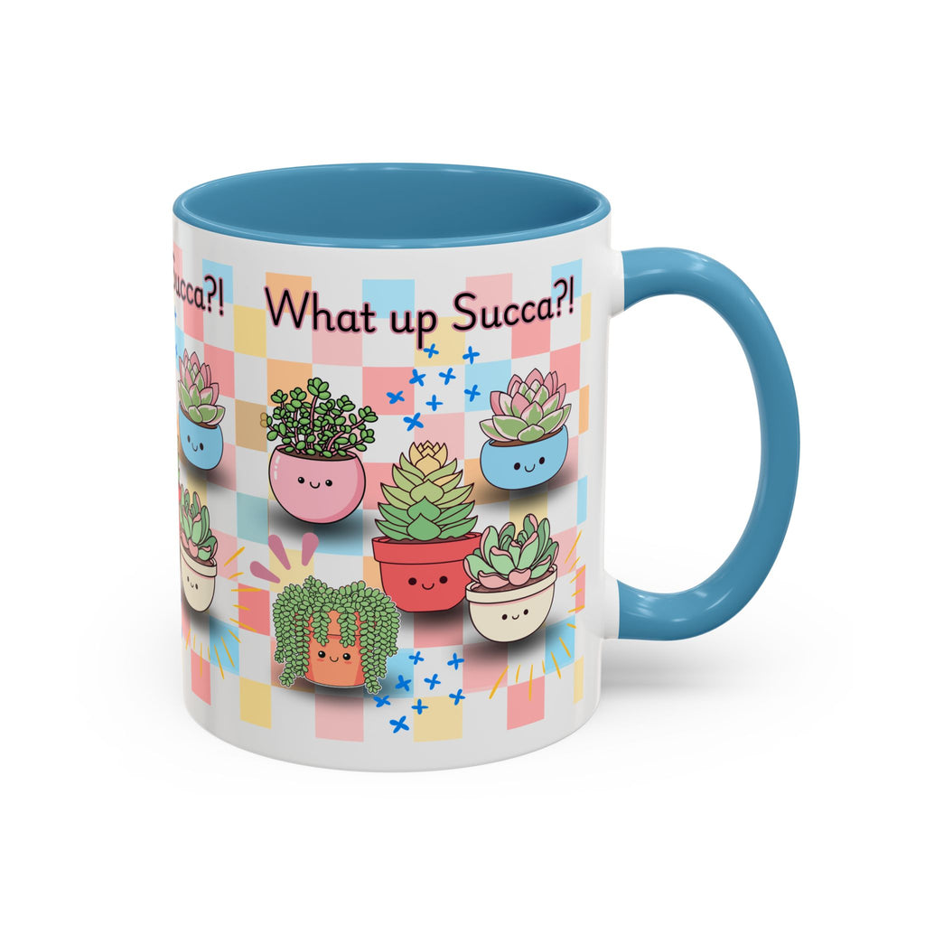 What up Succa? Cute Succulent Accent Coffee Mug – Fun Plant Lover Gift (11 oz)