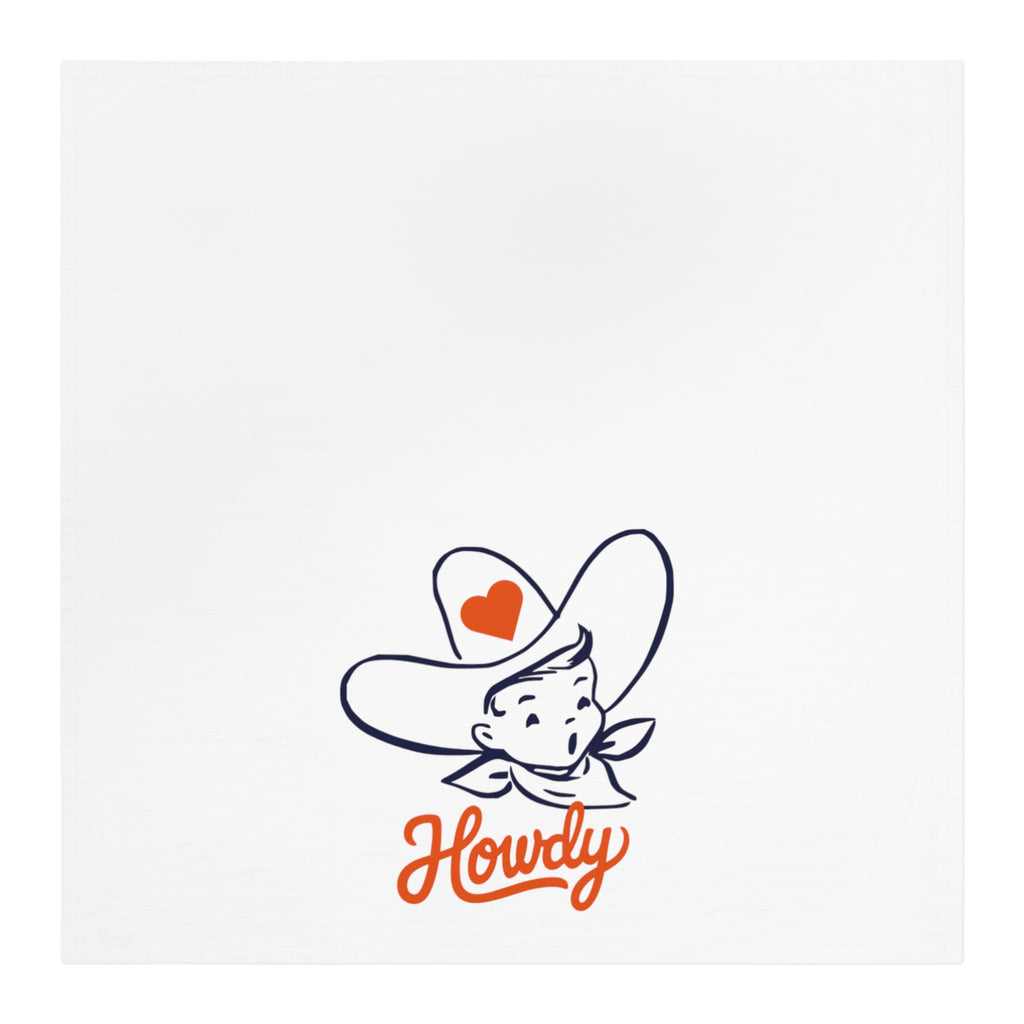 Howdy Cowboy Tea Towel — Retro Western Kitchen Dish Towel