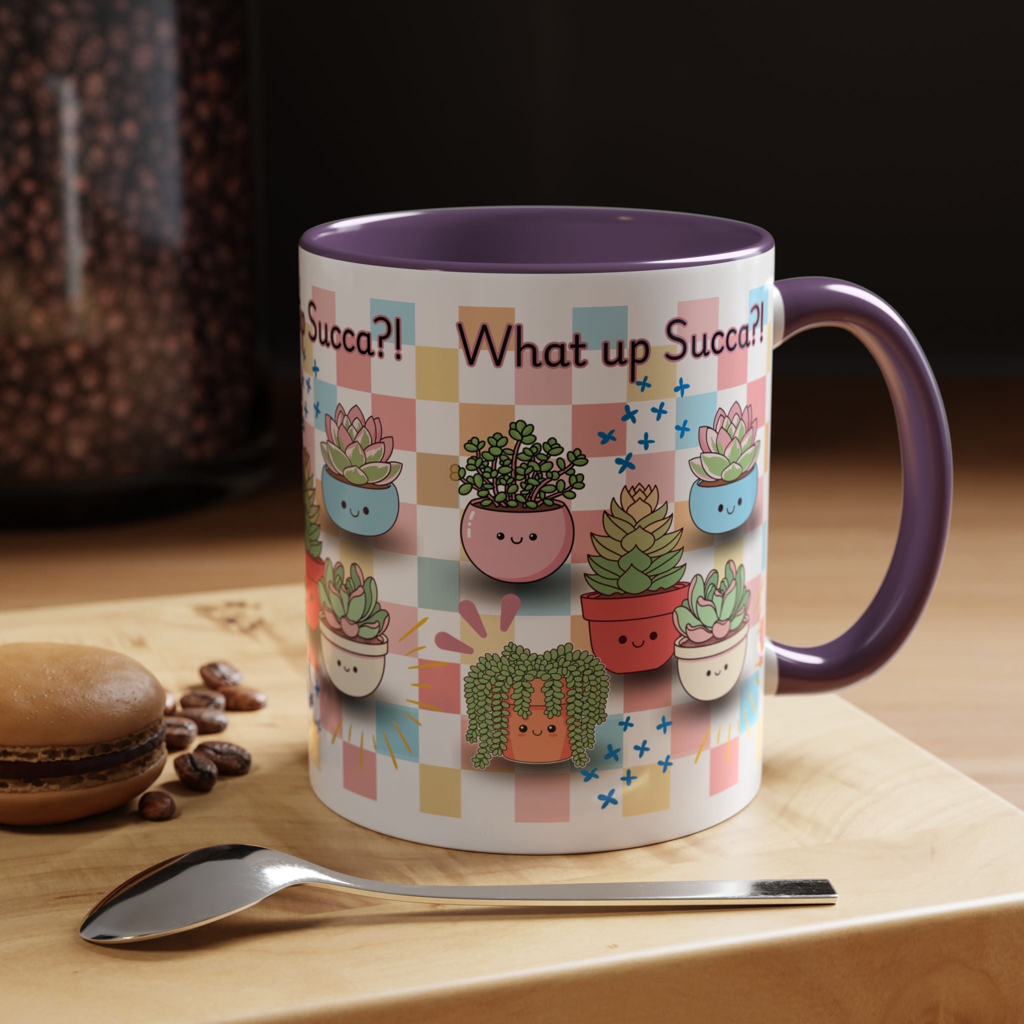 What up Succa? Cute Succulent Accent Coffee Mug – Fun Plant Lover Gift (11 oz)