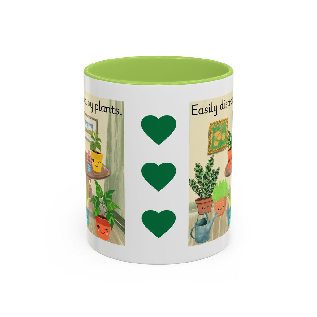 Plant Lover Coffee Mug — “Easily Distracted by Plants” Accent Mug (11 oz)