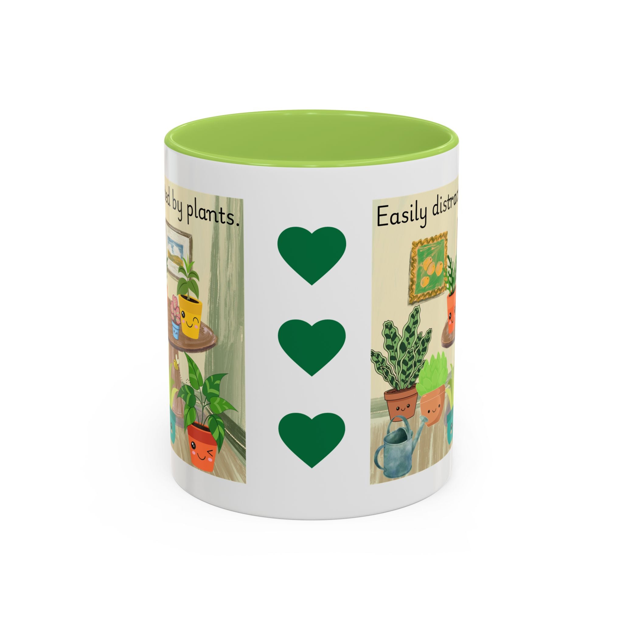 Plant Lover Coffee Mug — “Easily Distracted by Plants” Accent Mug (11 oz)