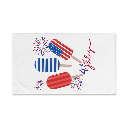 4th of July Popsicle Hand Towel – Patriotic Fireworks Kitchen Towel